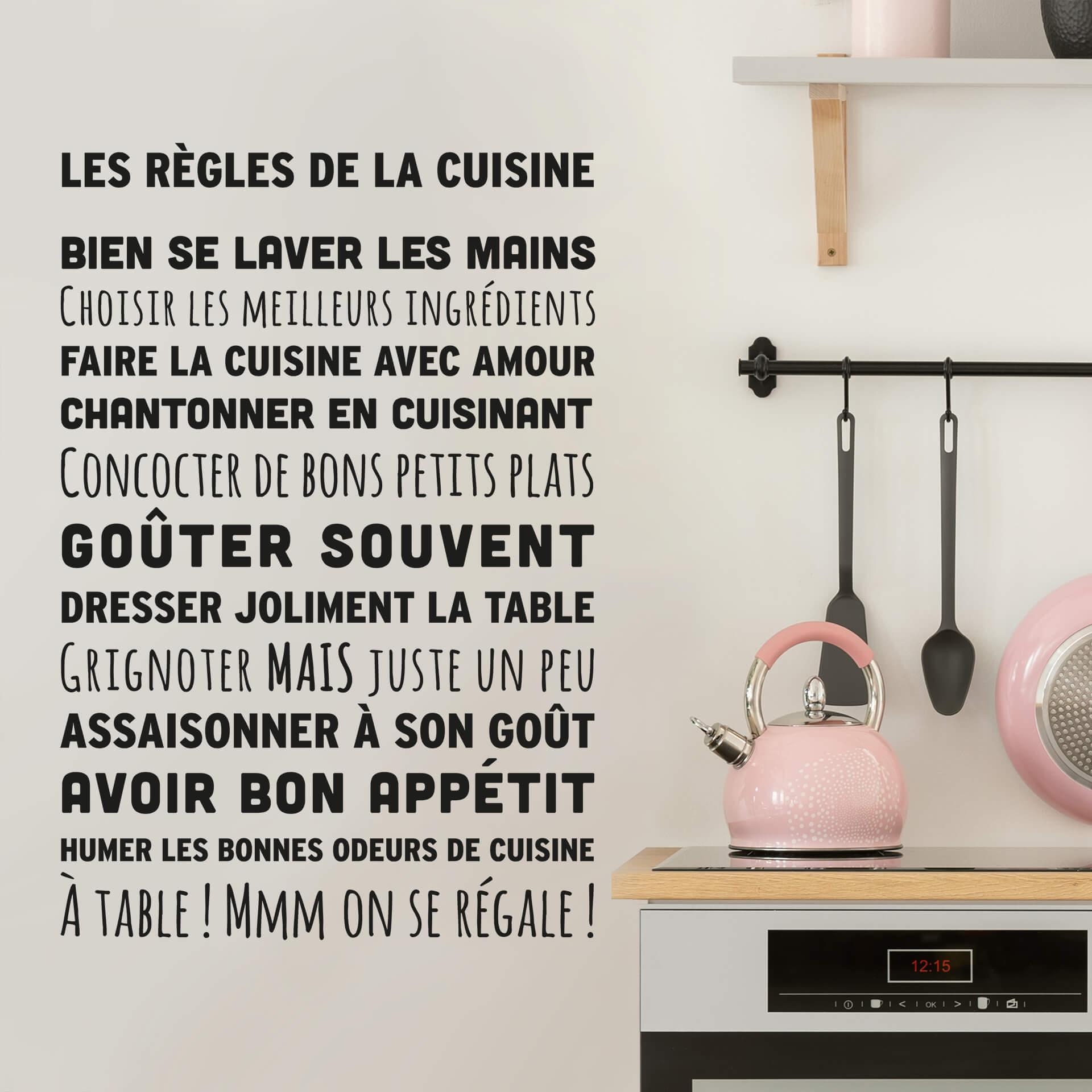 Sticker mural - Les Règles de la cuisine