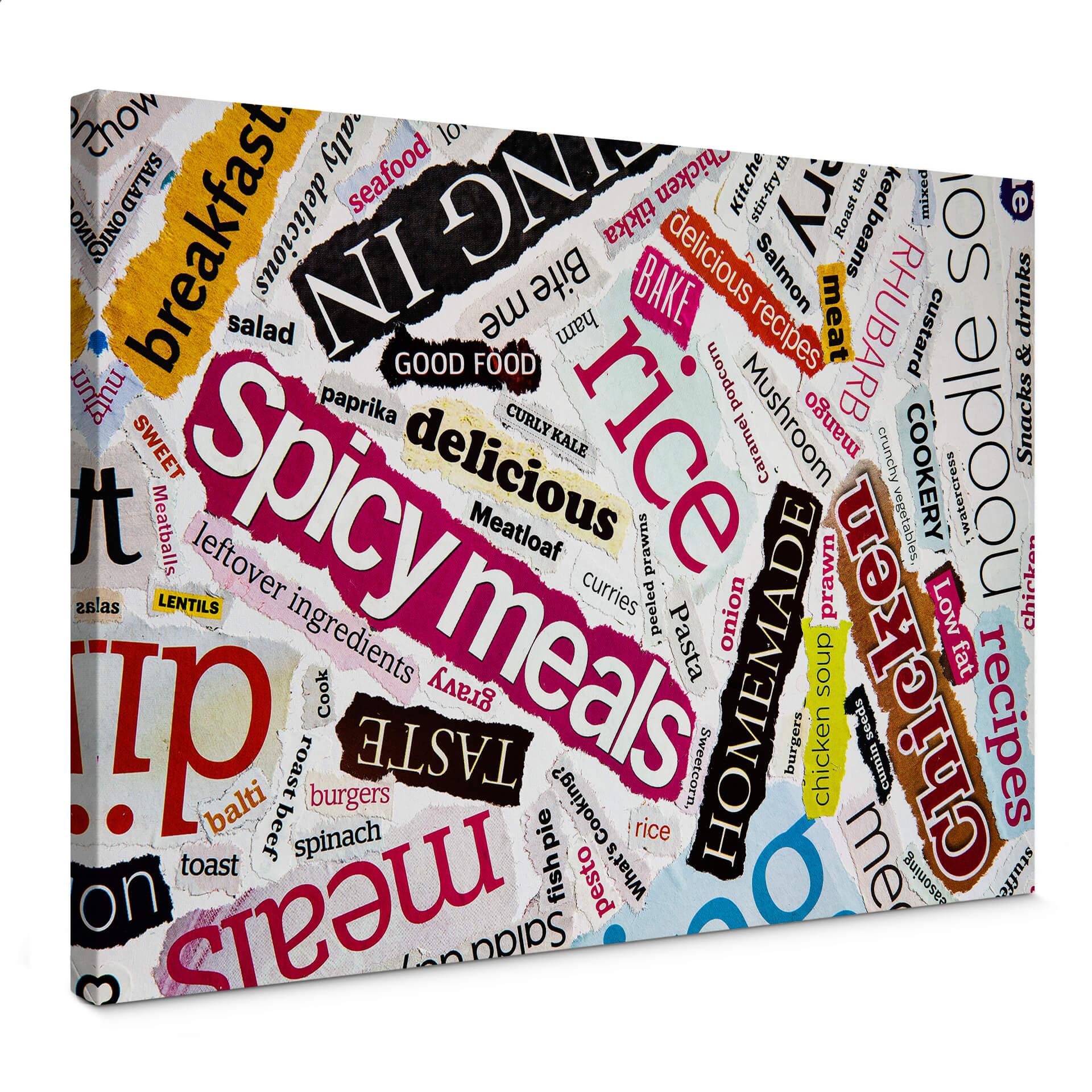 Lienzo collage de recortes con sabor