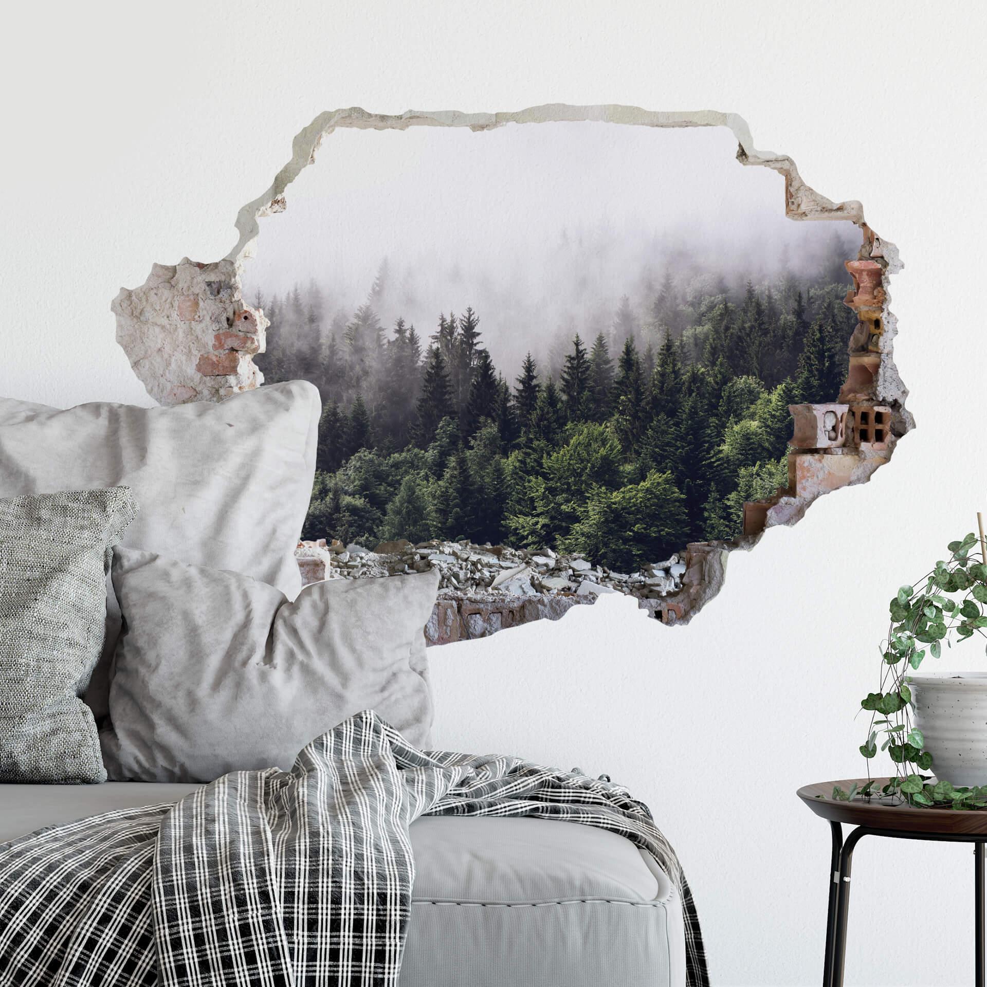 3D Wallsticker tåget skov