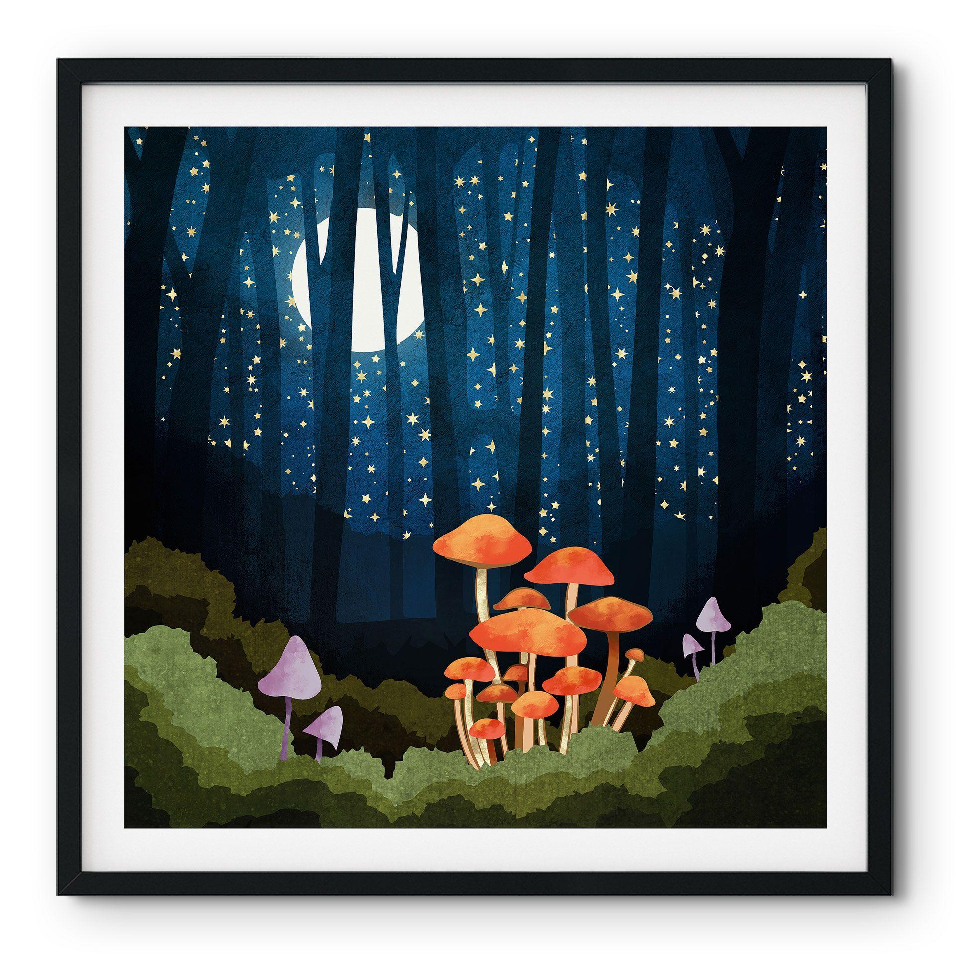 Plakat Skov og stjerner om natten - SpaceFrog Designs