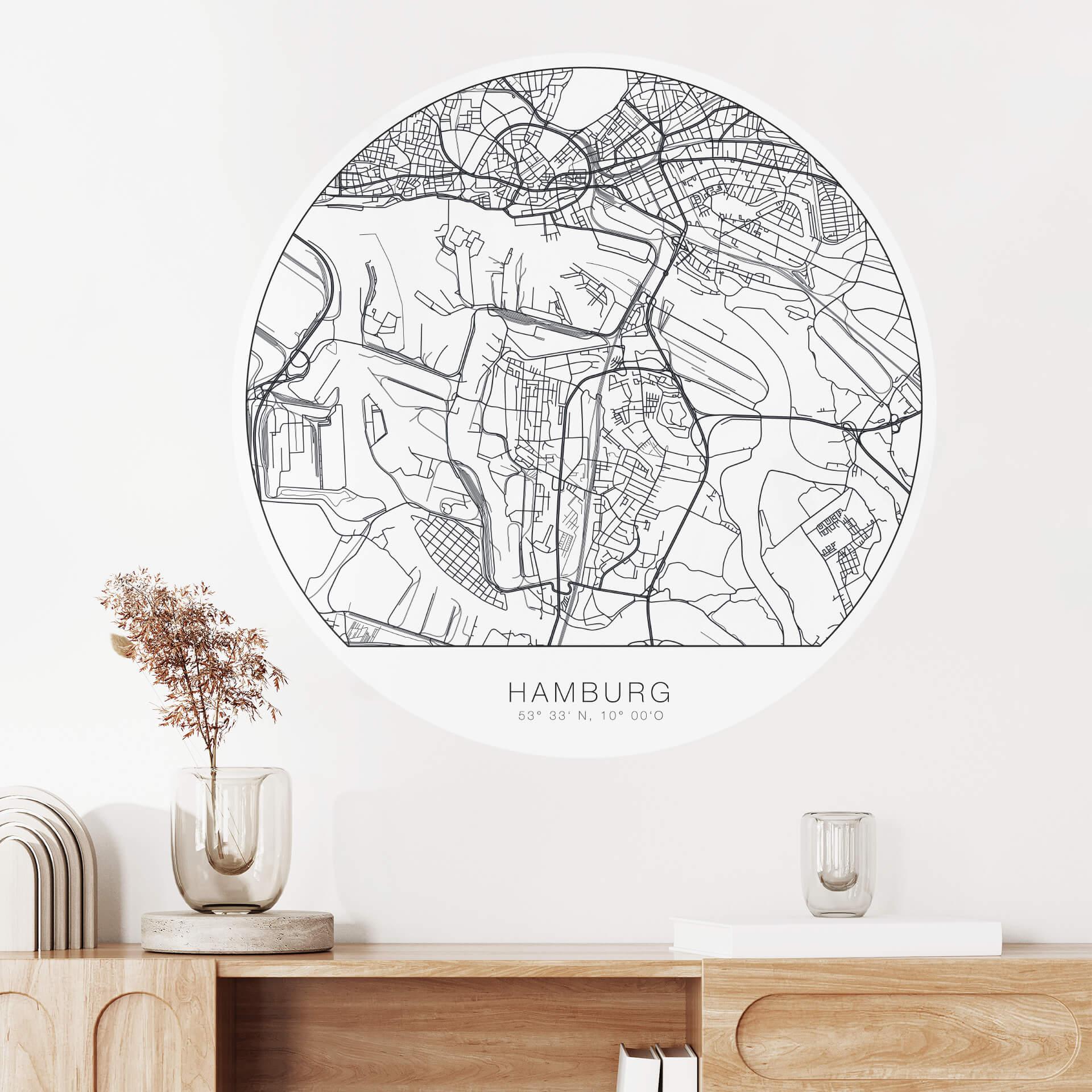 Muursticker rond - Hamburg