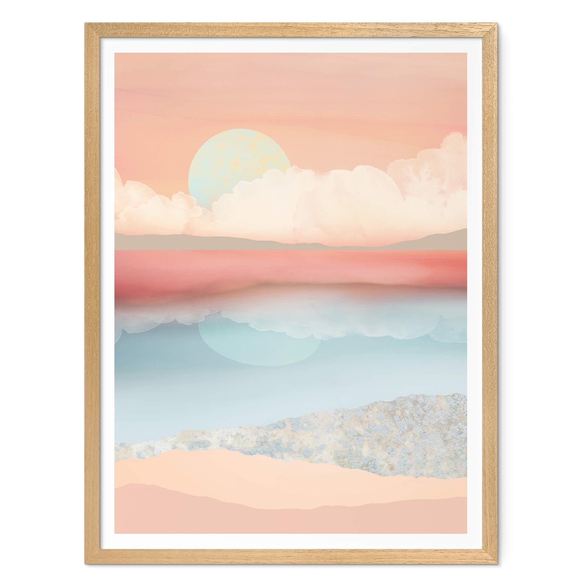 Póster SpaceFrog Designs - Luna color menta