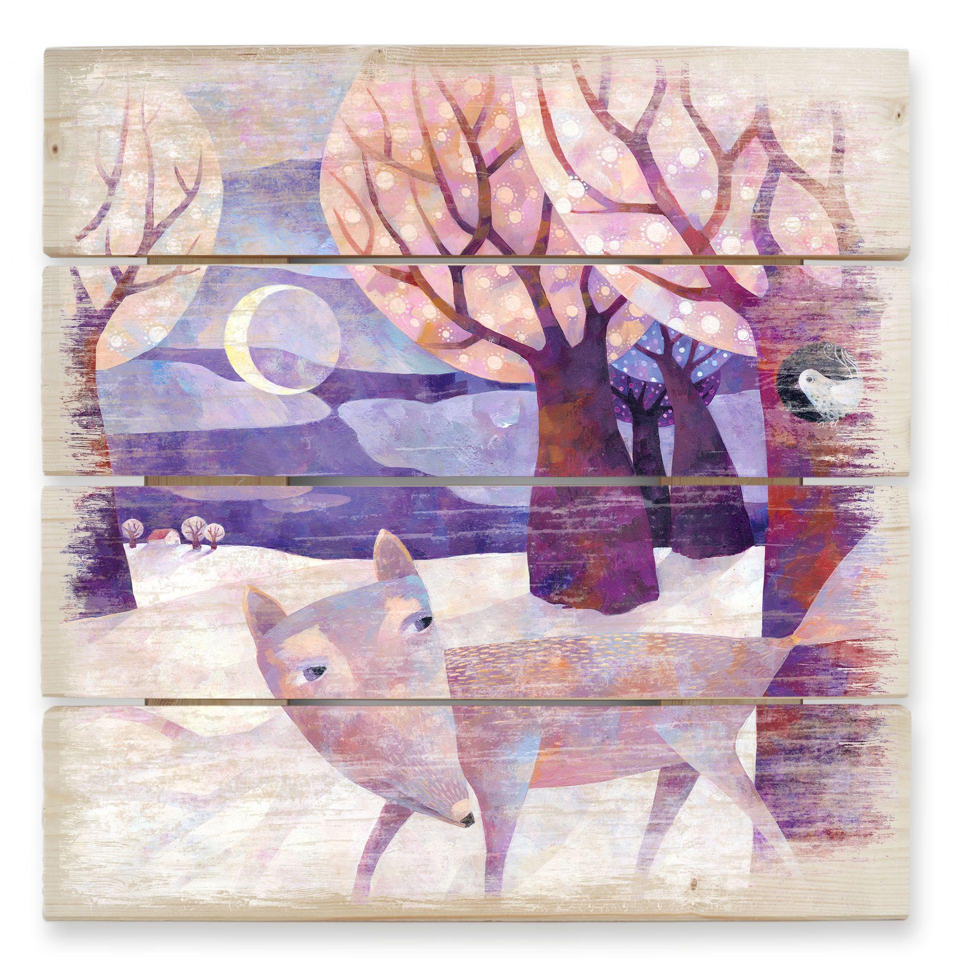 Cuadro de madera Blanz - Bosque de invierno - 40x41,5 cm