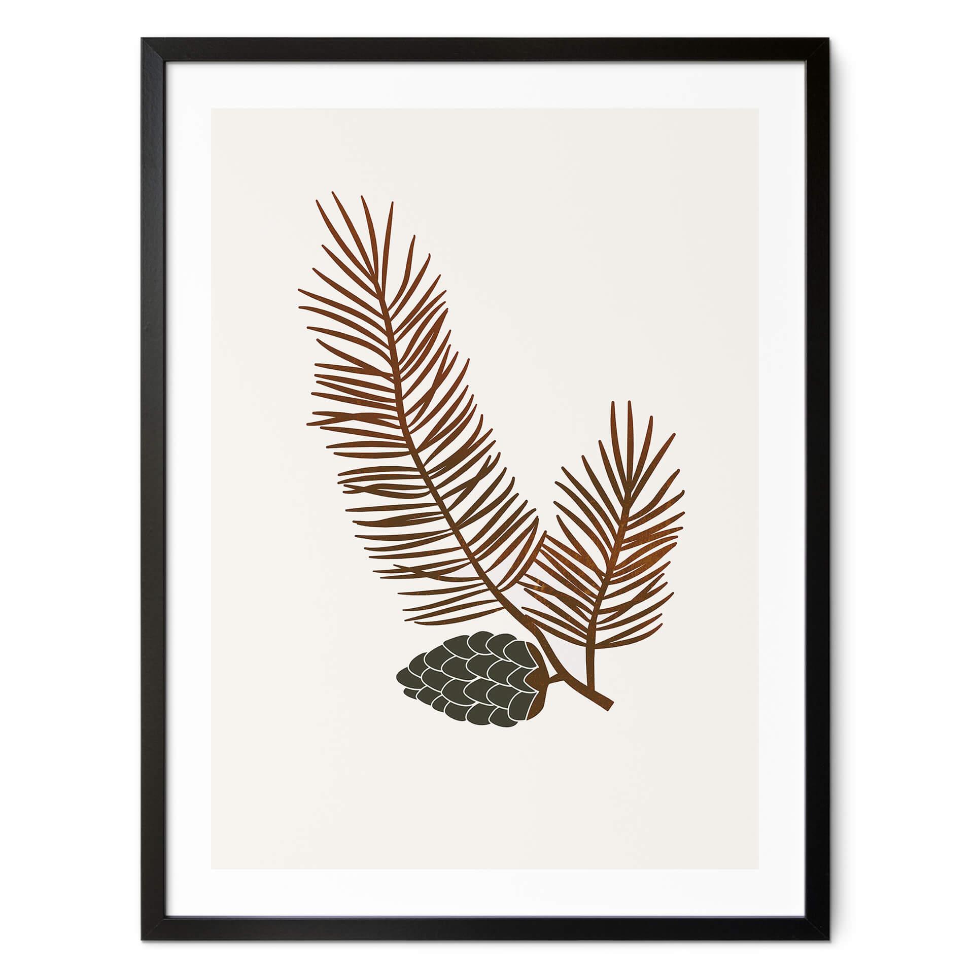 Póster Kubistika - Piña en una rama
