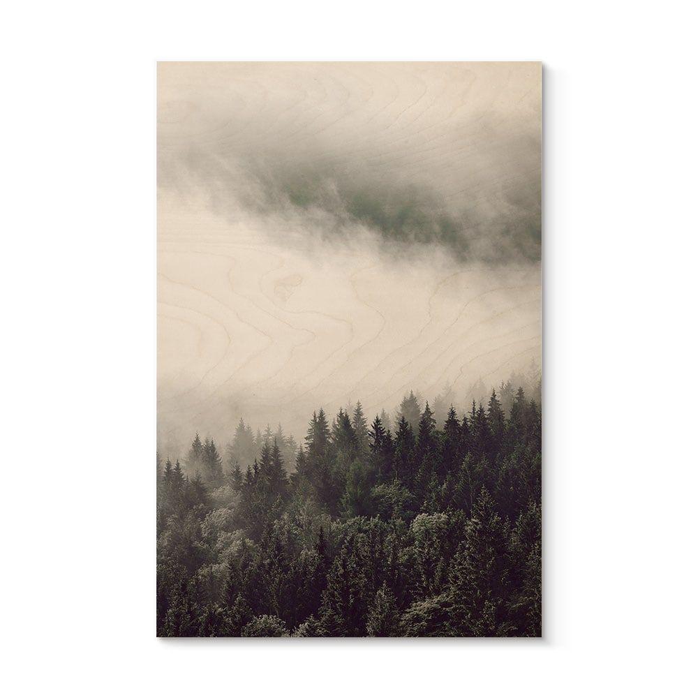 Cuadro de madera Niebla en el bosque 02