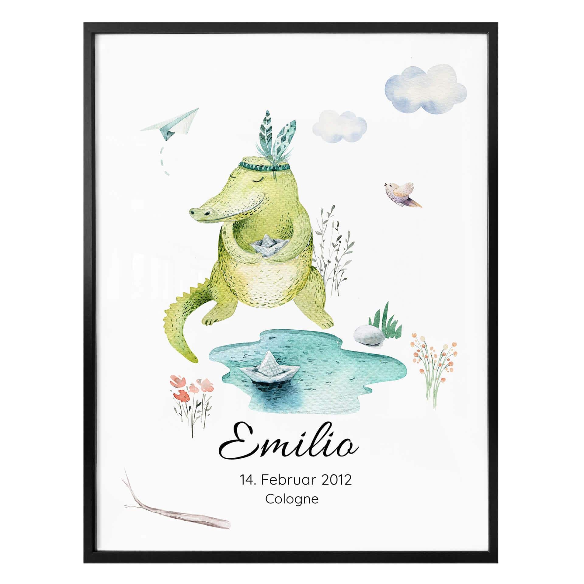Poster Kvilis - Crocodile + Texte à personnaliser