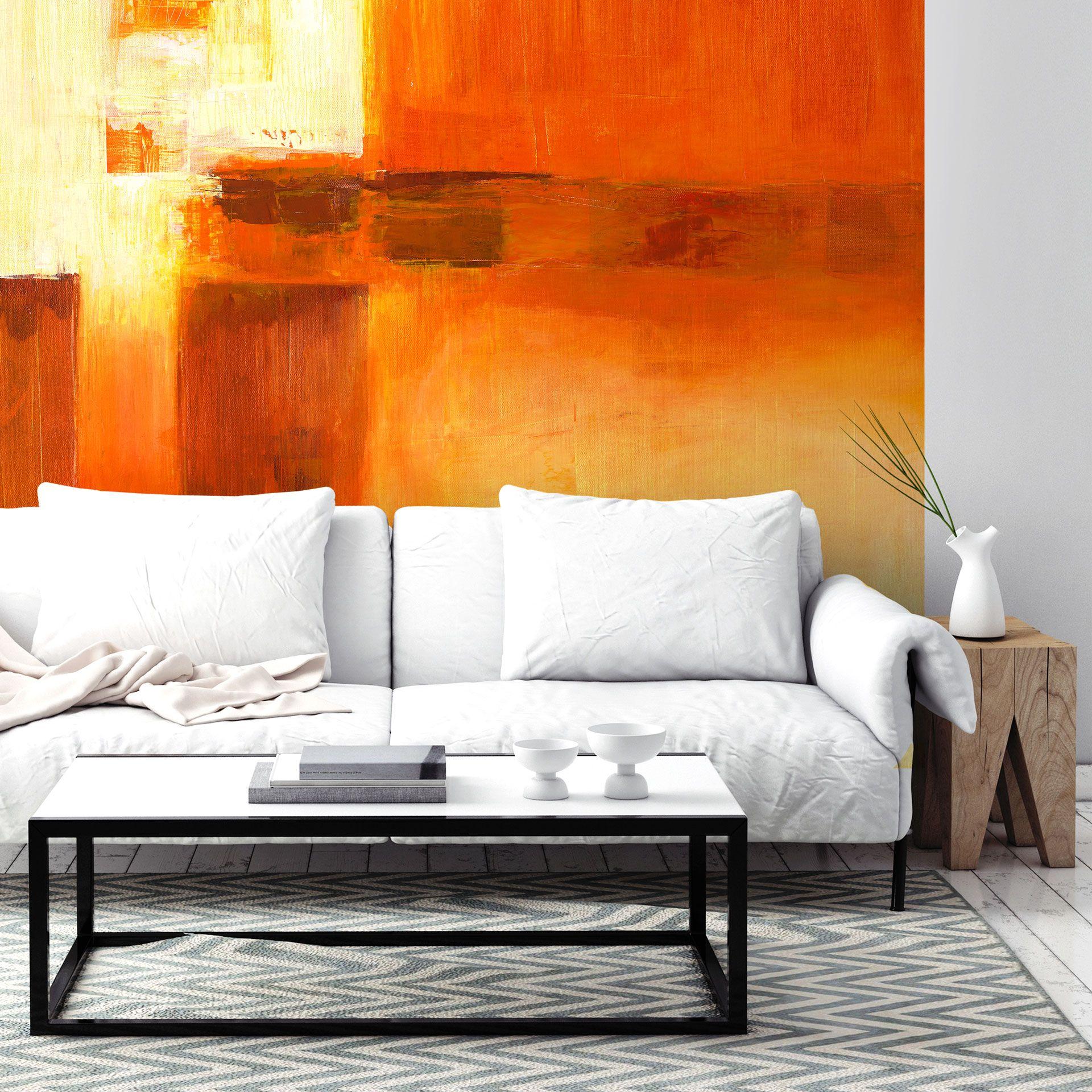Fotobehang Schüßler - Compositie in Oranje en Bruin
