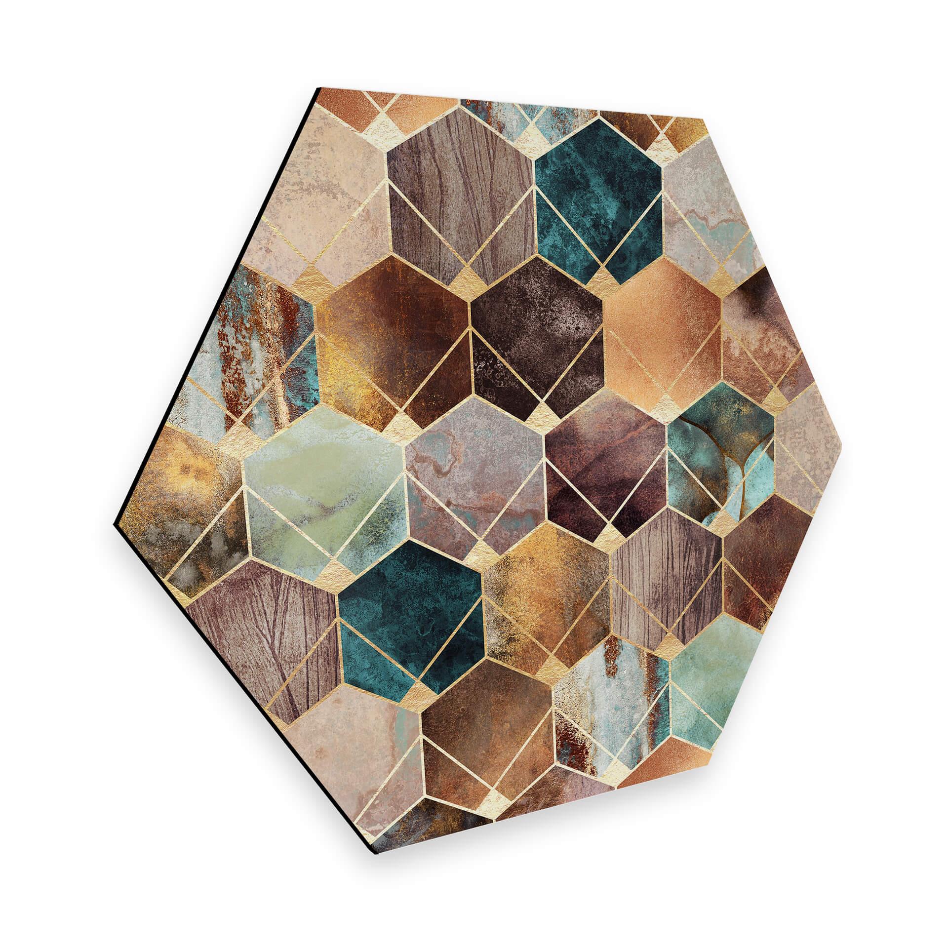 Hexagon - Alu-Dibond - Frederiksson - Gold & Copper