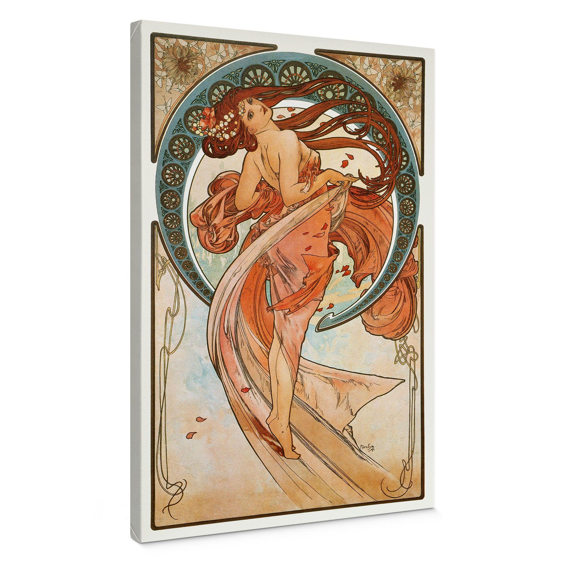 Canvasbillede kunsttryk - Mucha - Fire kunstarter: Dansen