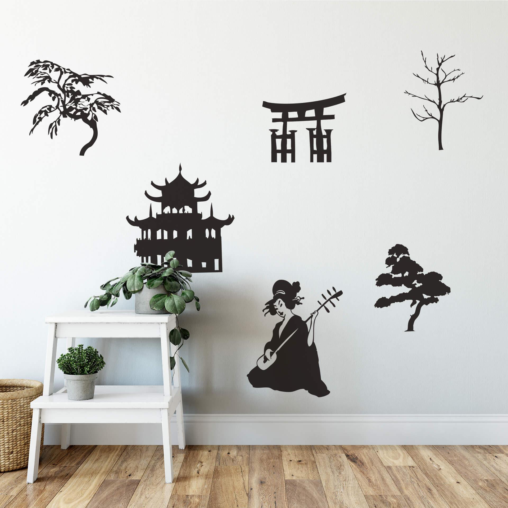 Asiatisk tema wallsticker