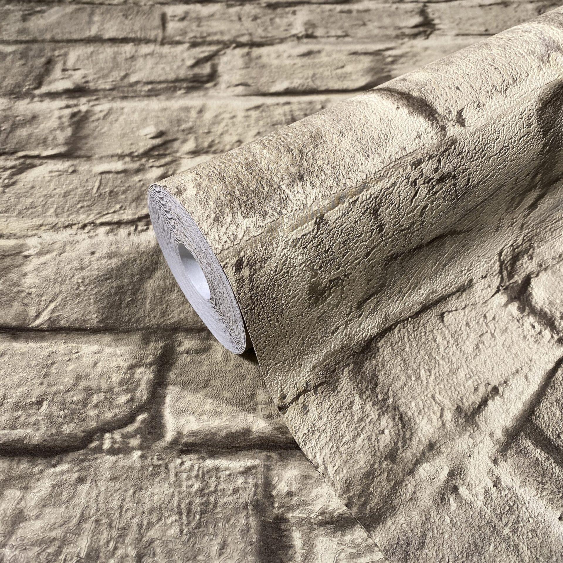 Non-woven tapet i 3D steneffekt brun steneffekt 