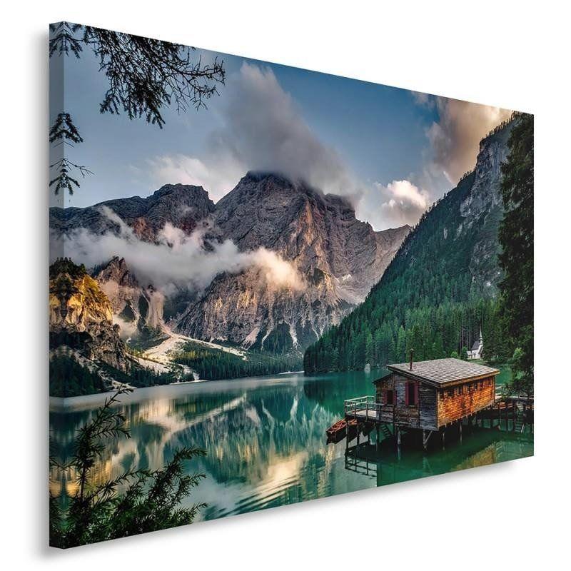 Canvasbillede, Hus bjerge Alperne