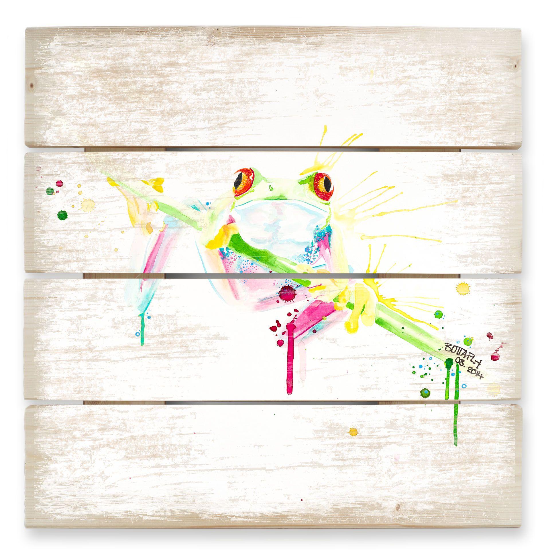 Cuadro de madera Buttafly - Rana - 40x41,5 cm