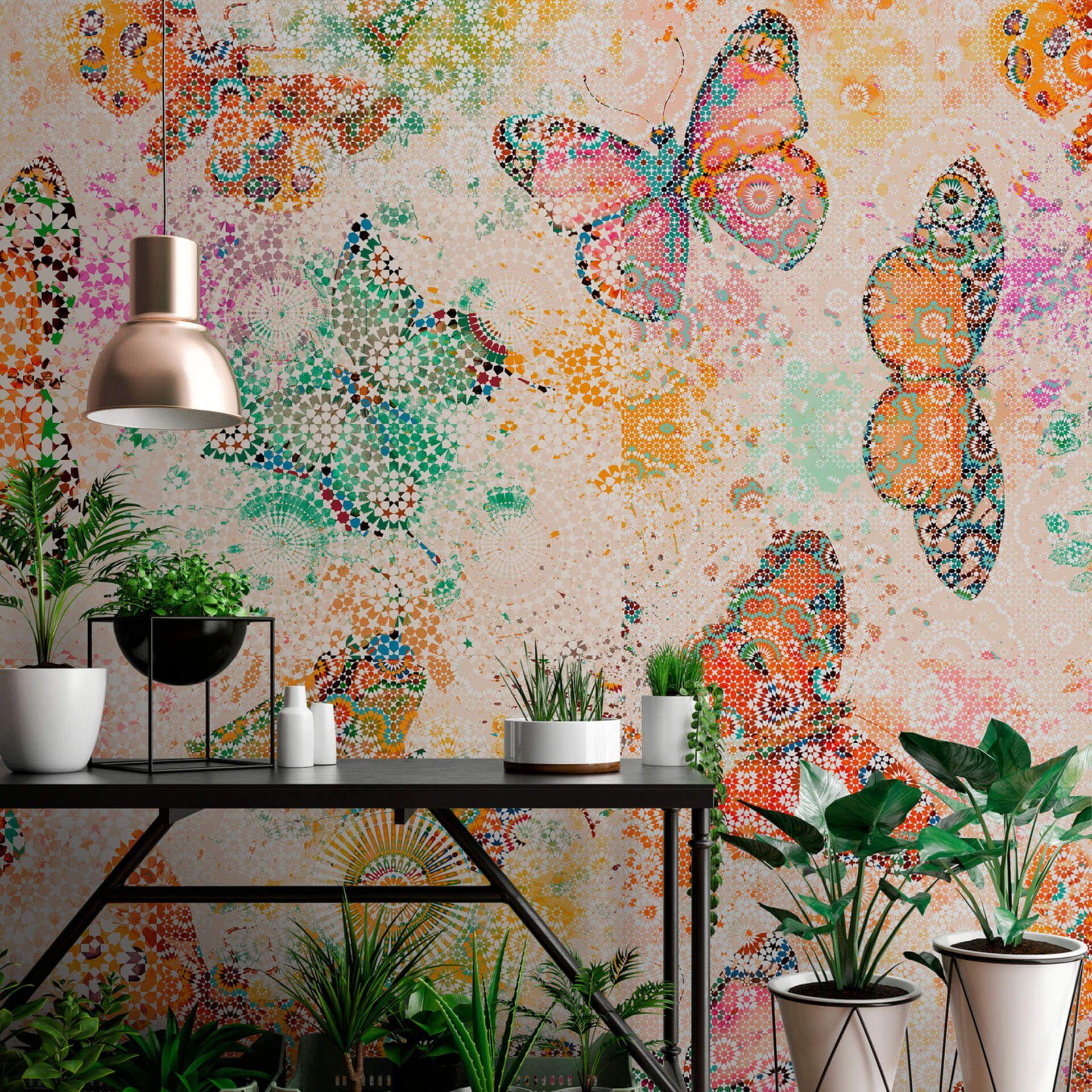Fotomural Paredes de Patel mosaico mariposas 2