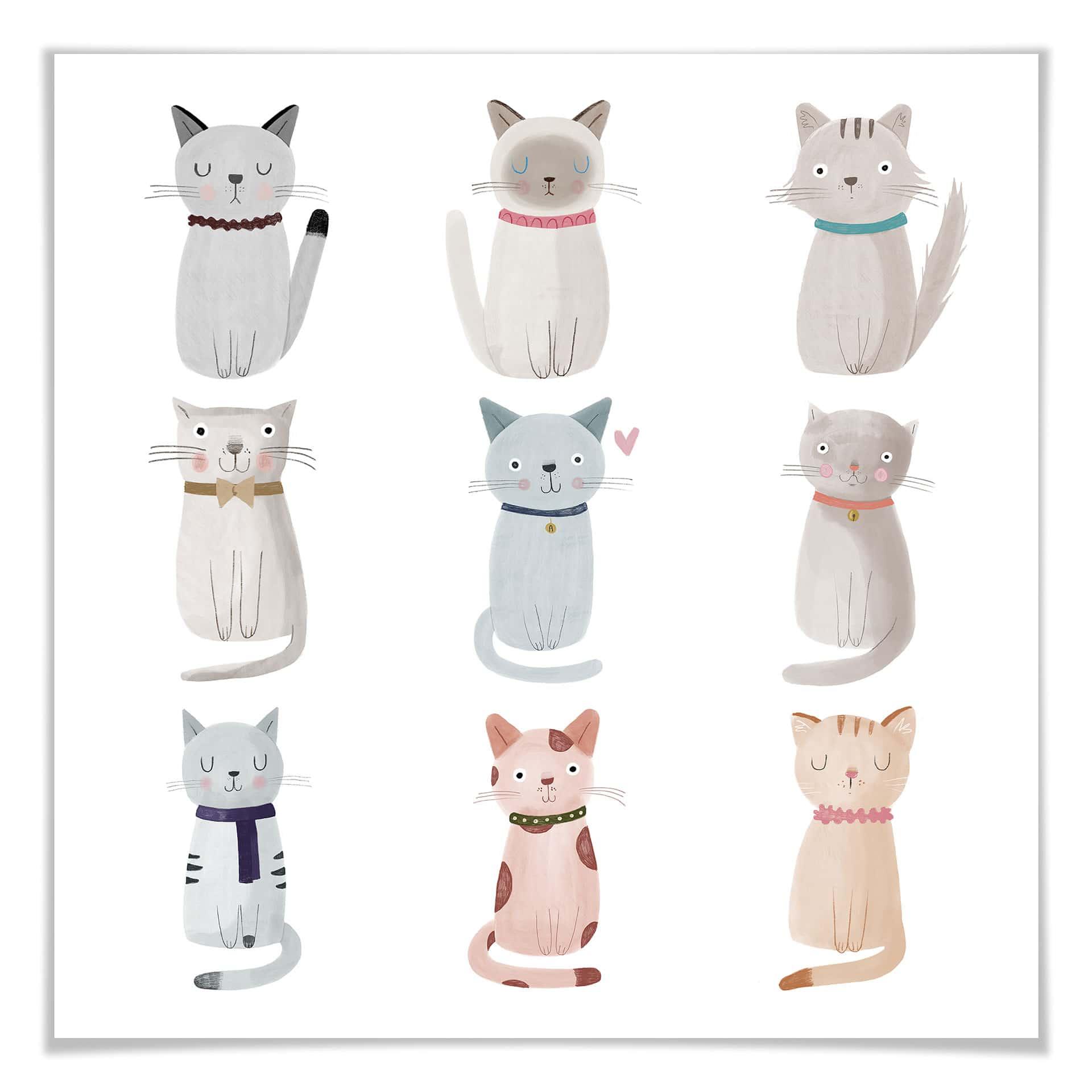 Póster Loske - Familia de gatos
