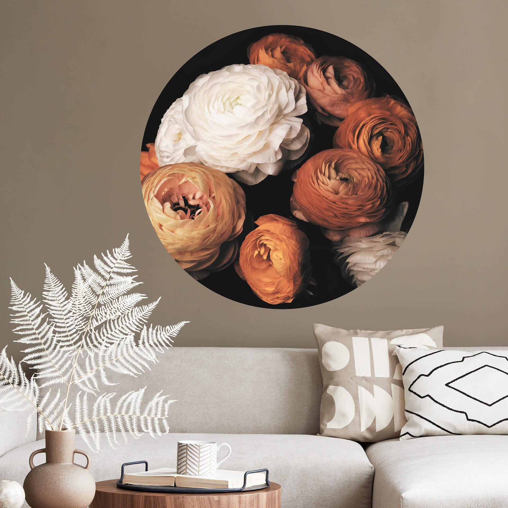 FiguraNYC Fotografía Vinilo decorativo - Naturaleza muerta Ranúnculos - Redondo
