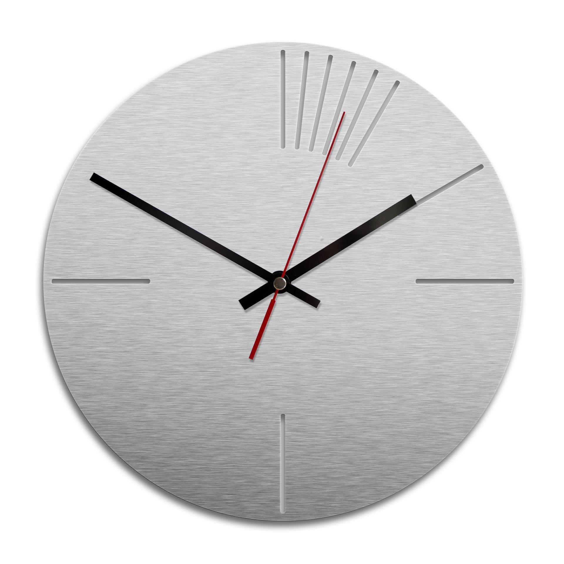 Horloge murale en Alu-Dibond - Argenté - Classique 02