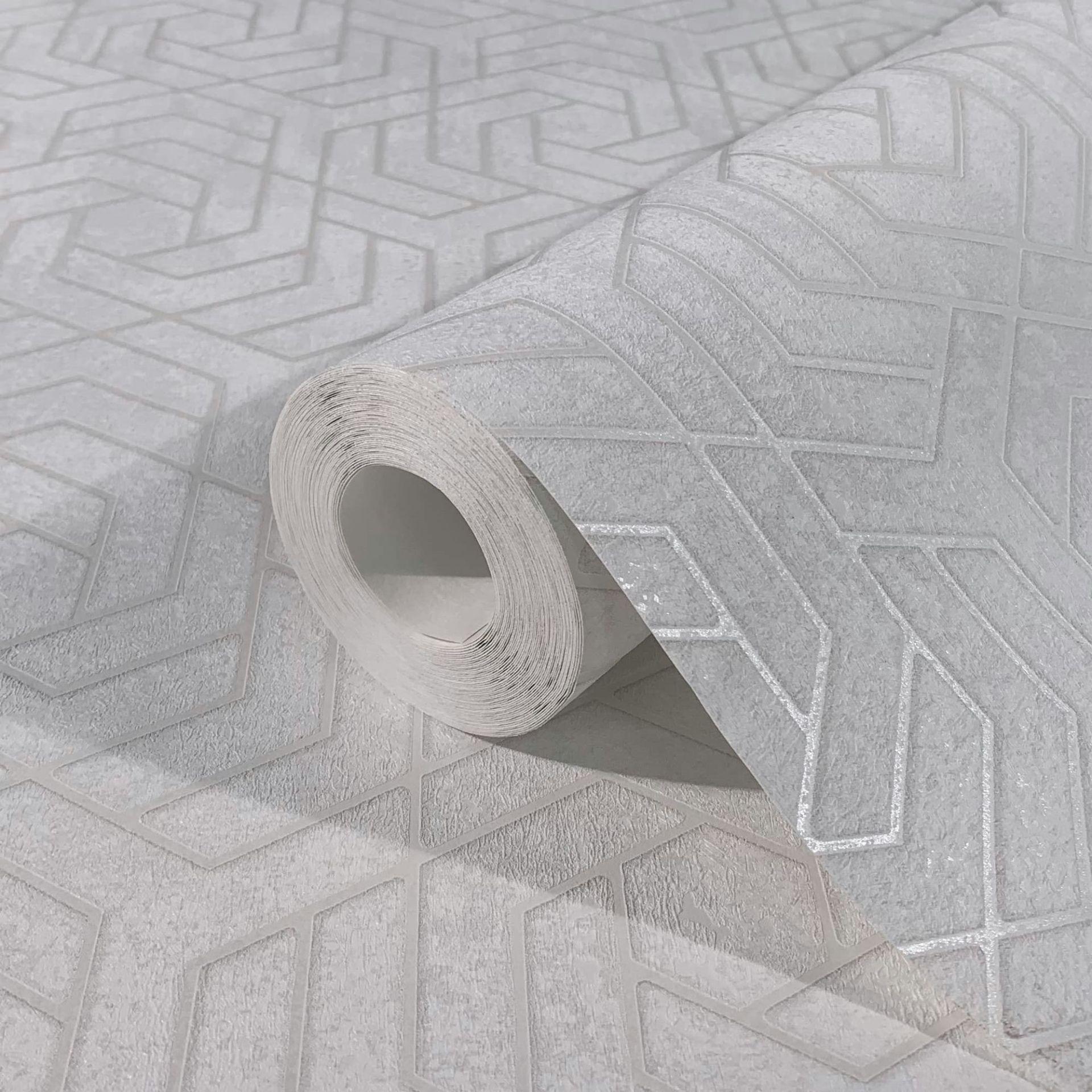 3D-look tapet grå grafik 