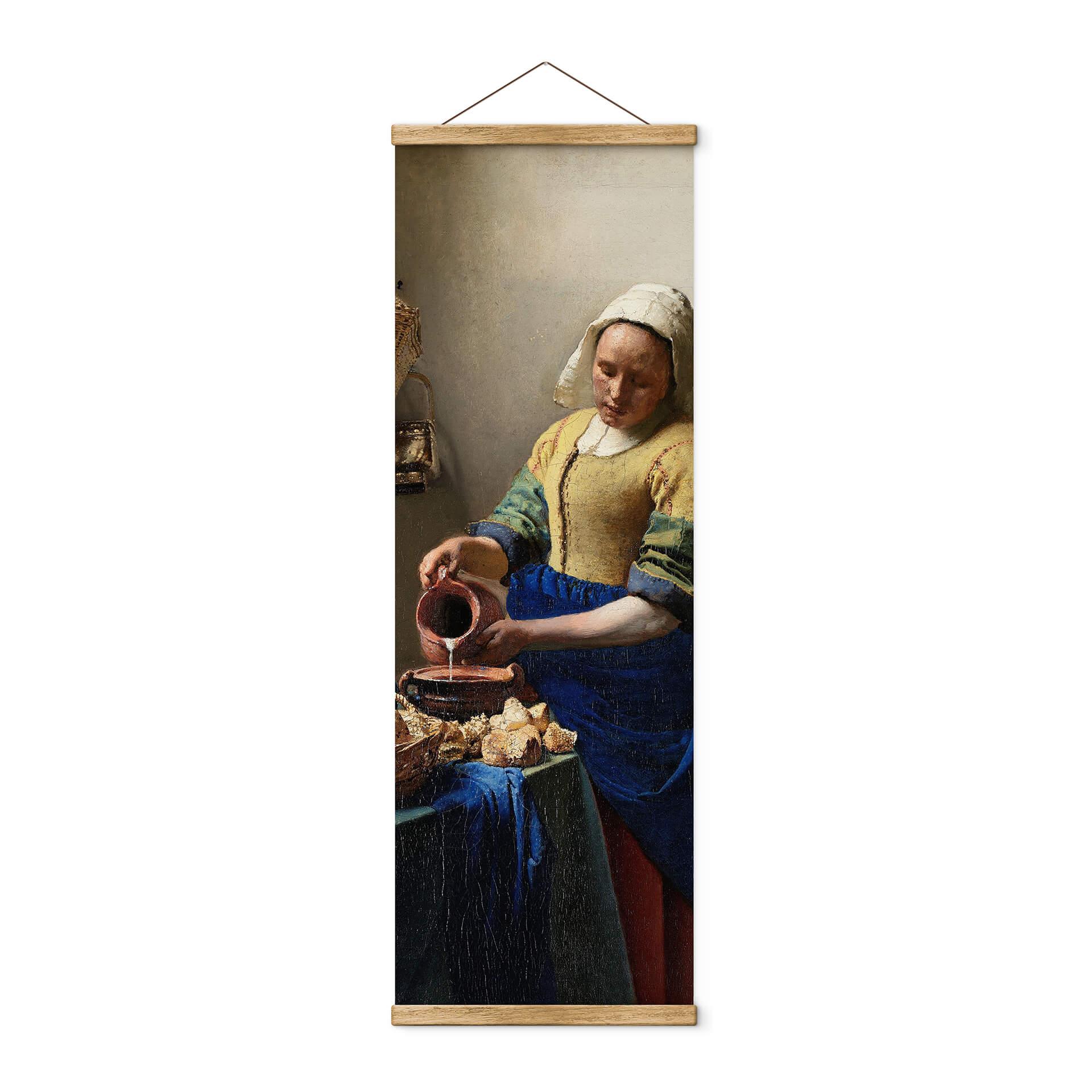 Póster de tela Vermeer - La lechera - Panorama