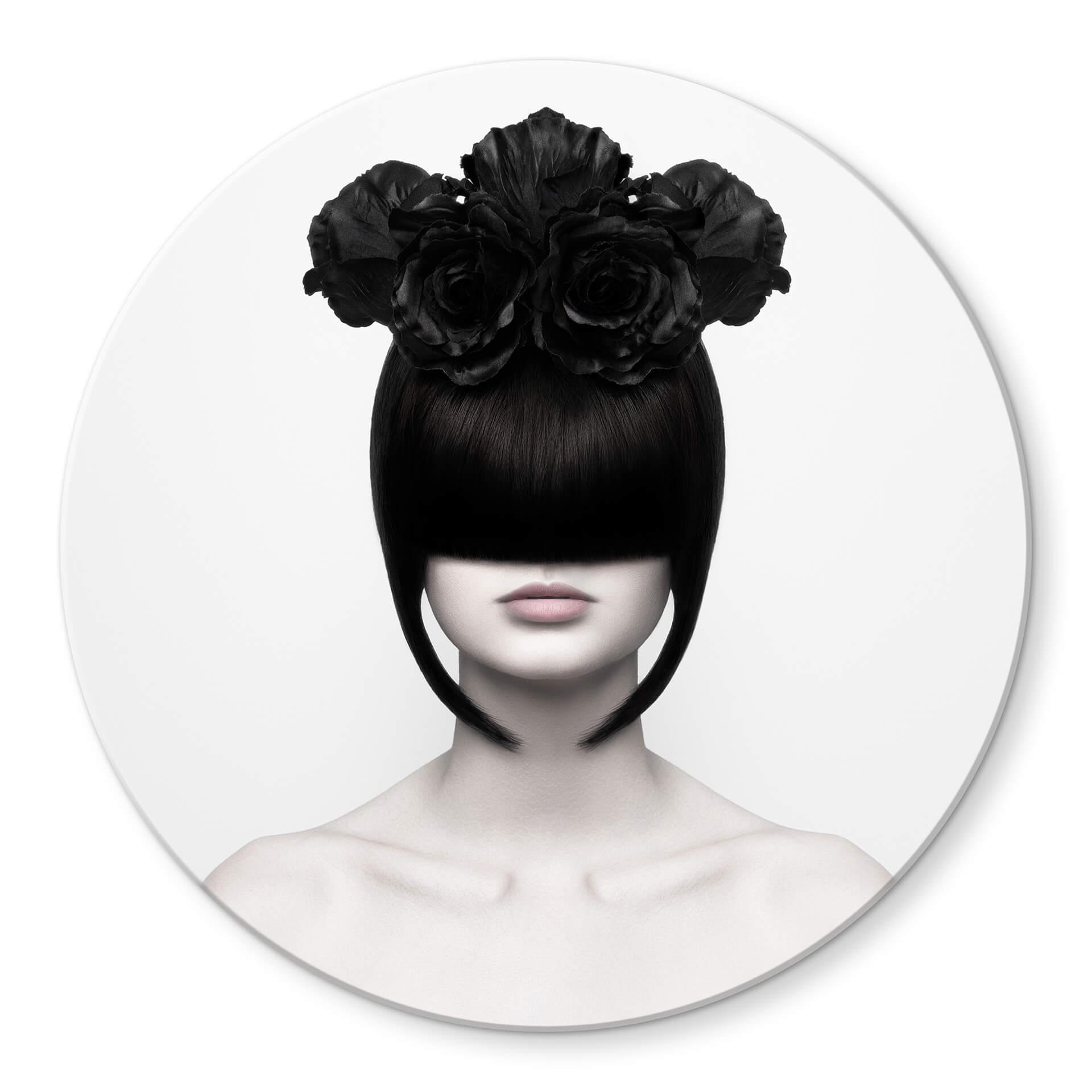 Glasschilderij Nemcekova - Black Widow - rond