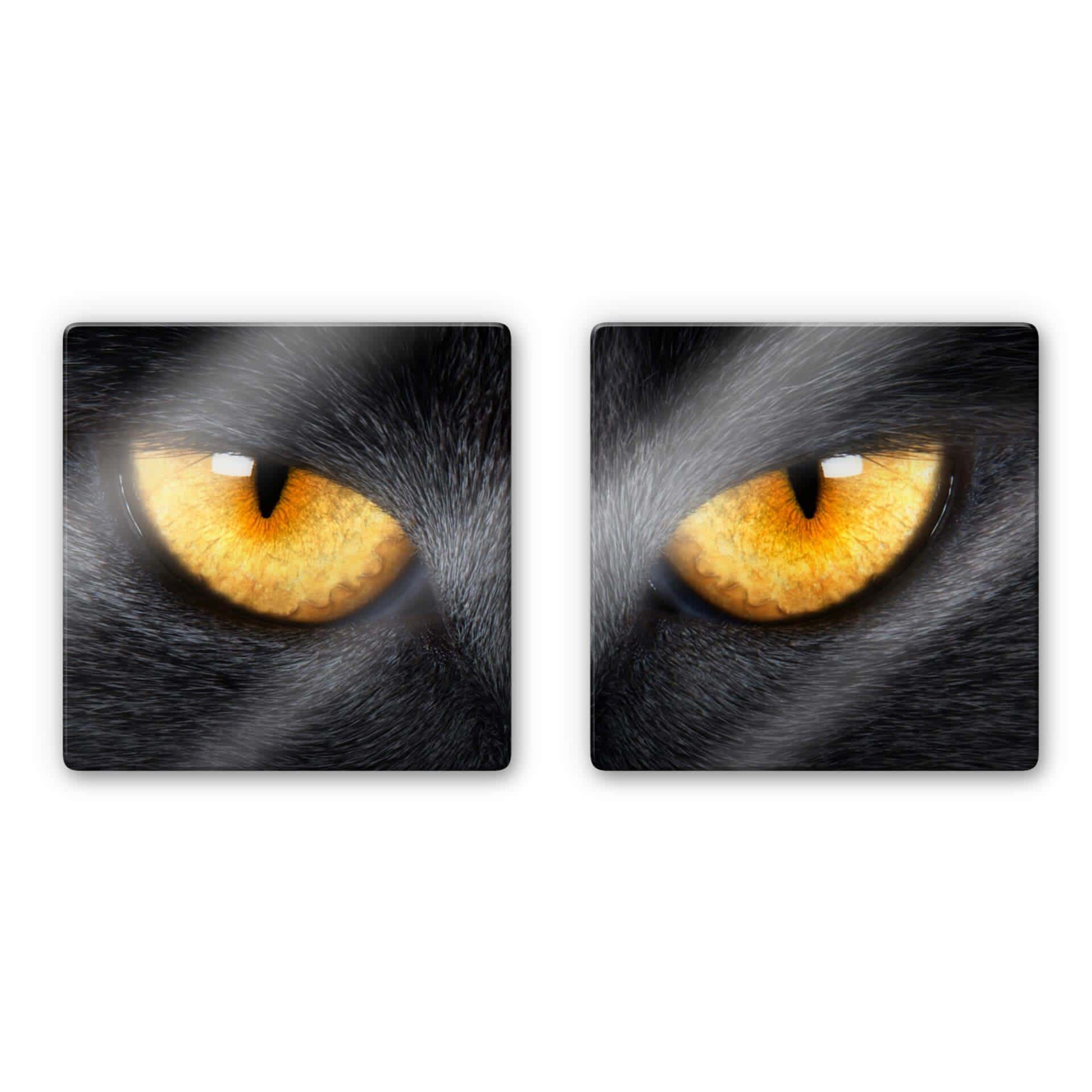 Tableau en verre - Yeux de chat (2 parties)