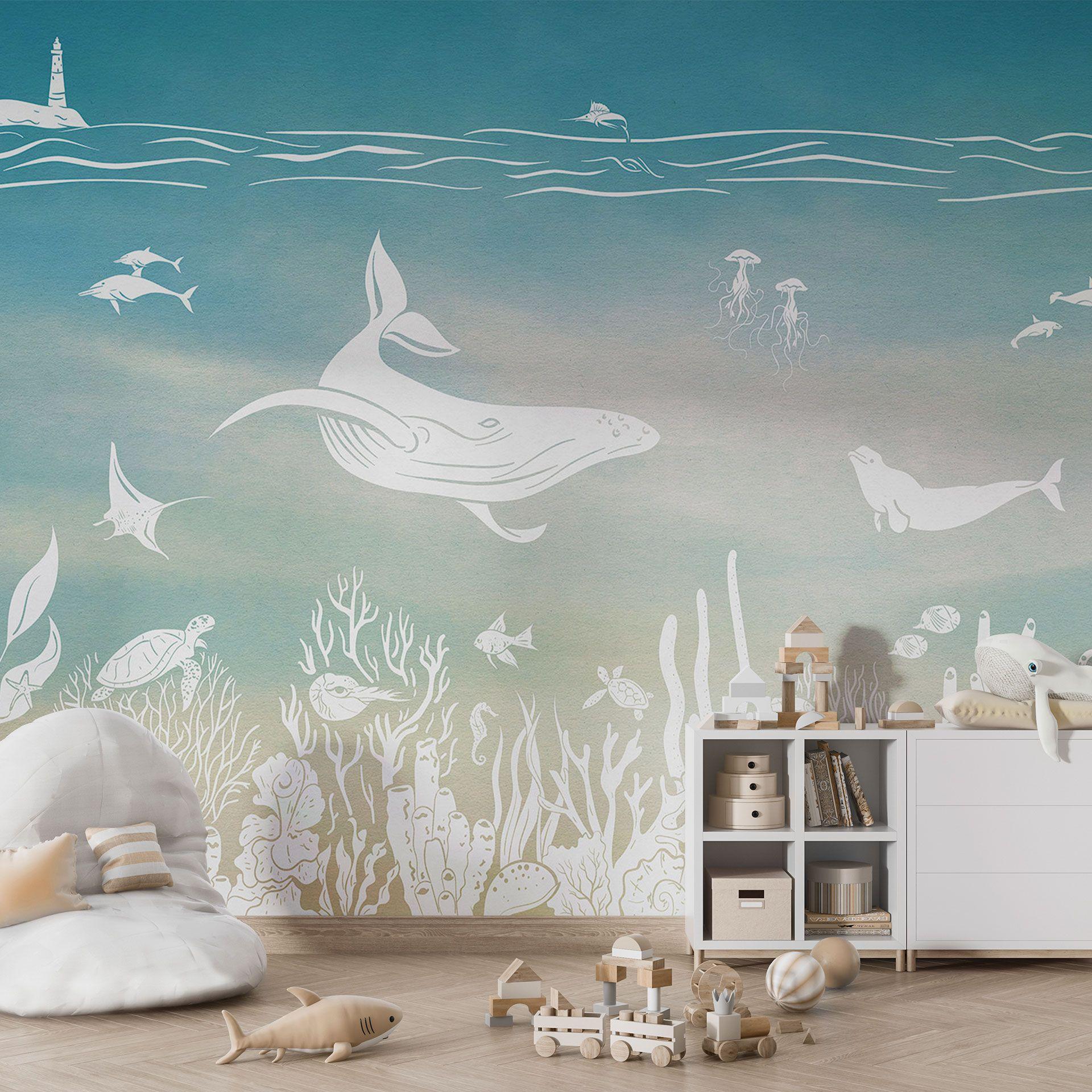 Papel pintado Paraíso submarino - Ombre - Kikki Belle