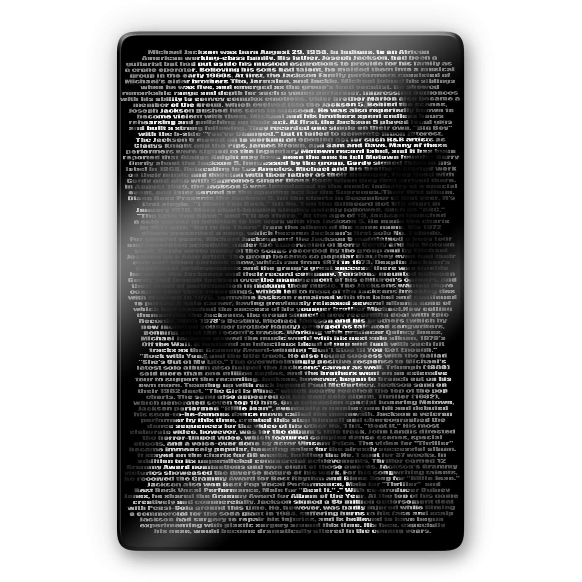Glasschilderij Heine - Michael Jackson's Biografie