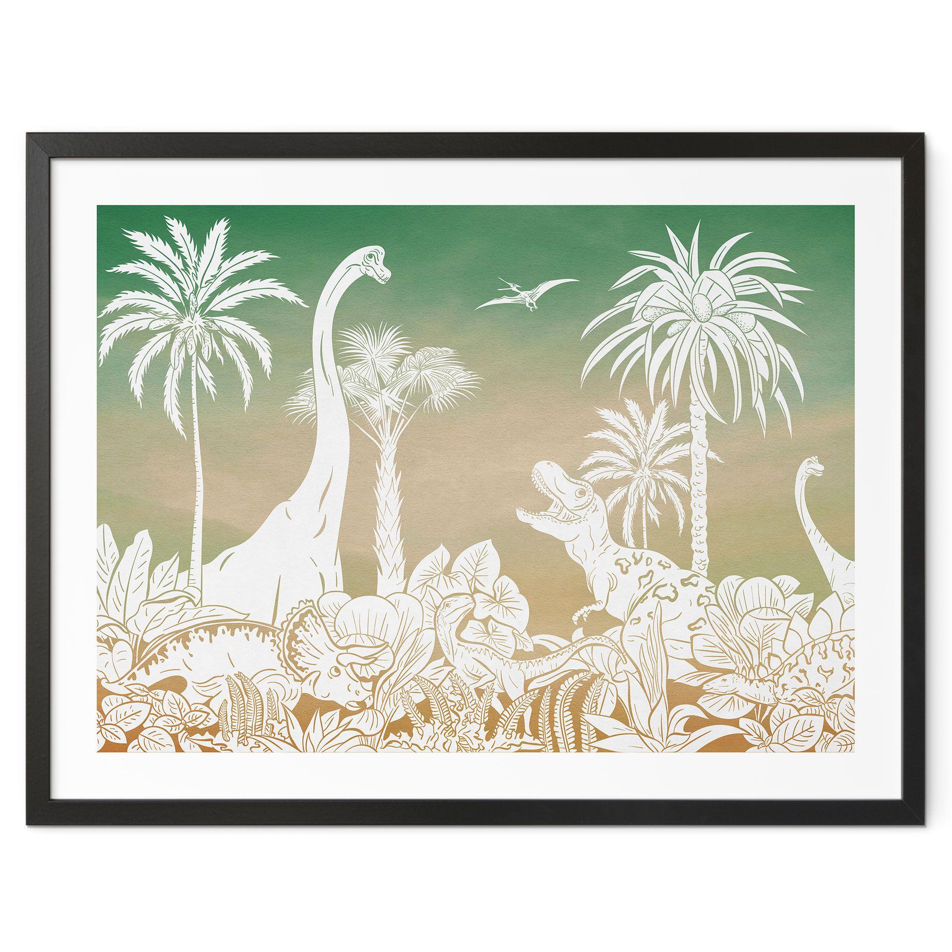 Plakat Eventyrlig tur til dinosaurerne - Ombre - Kikki Belle