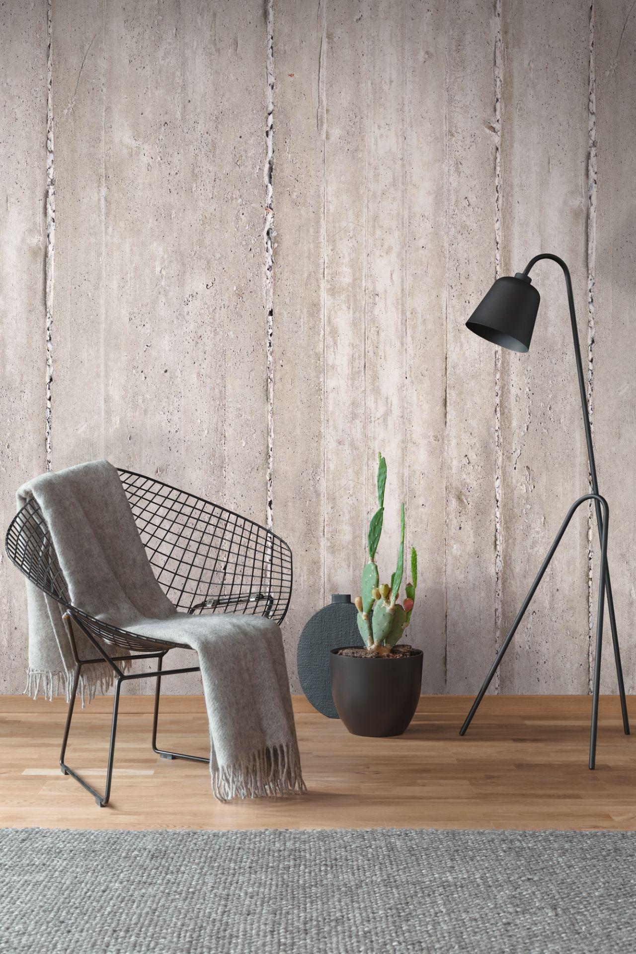 tapet betonvæg grå creme - non-woven tapet Industrial Livingwalls - mat og glat