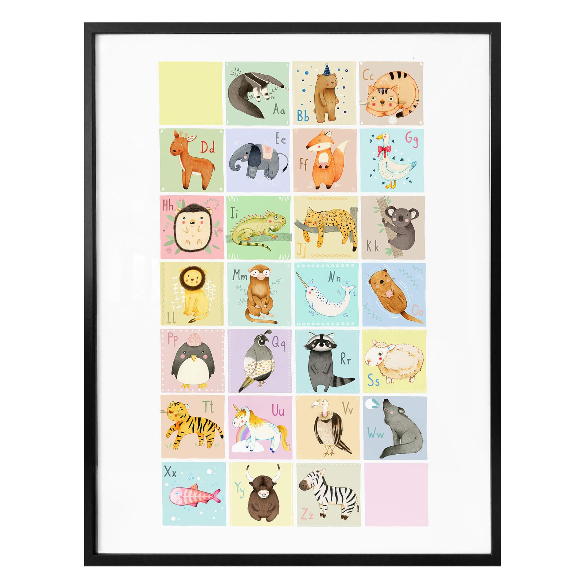 Póster Loske - Alfabeto de los animales - Inglés