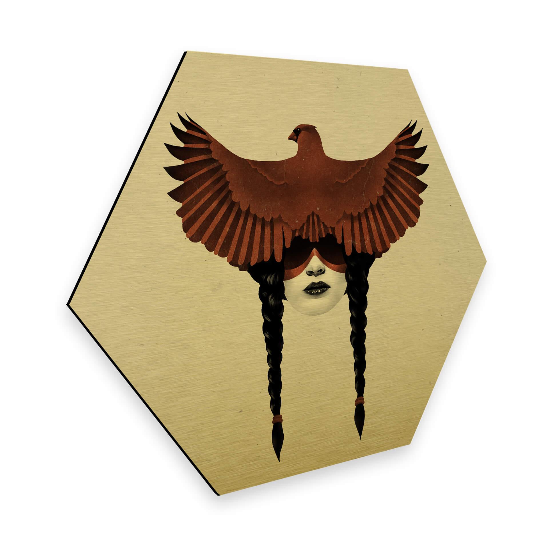 Hexagon Alu-Dibond Goudeffect - Ireland - Dark Cardinal