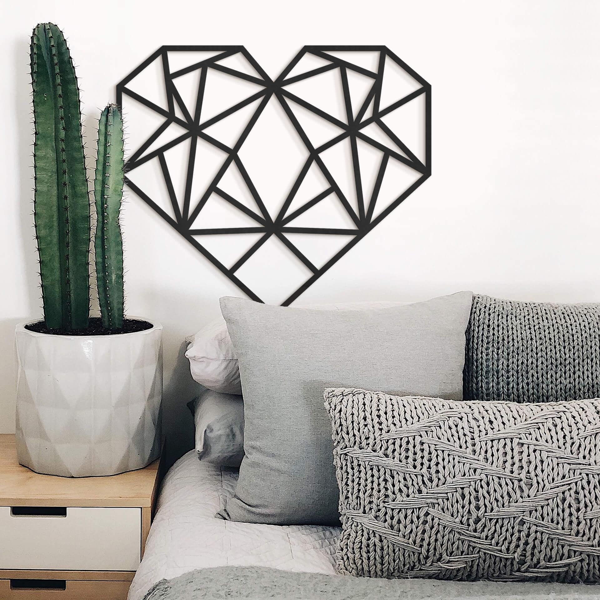 MDF - Decoración en madera corazón de origami