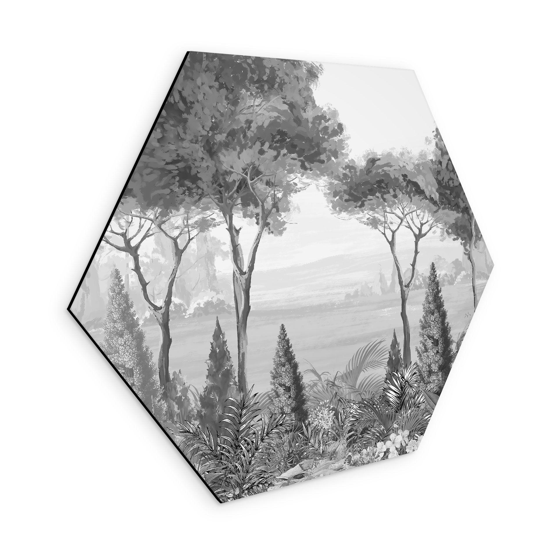 Wanddecoratie Idyllisch plantenlandschap - Ms Tiff - Alu-Dibond