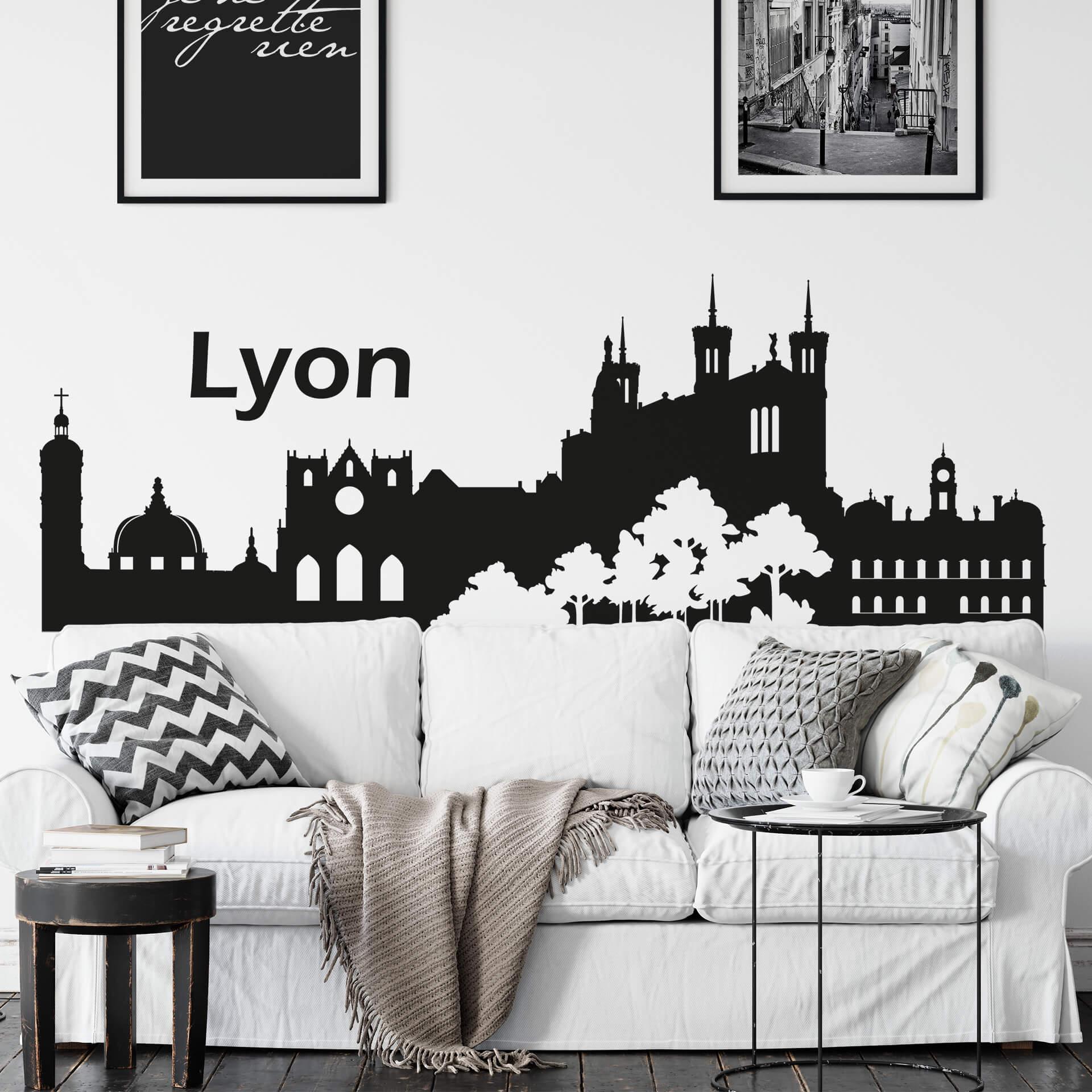 Muursticker Skyline Lyon