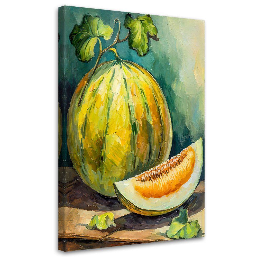 Lærredsmaleri, vandmelonfrugt håndmalet