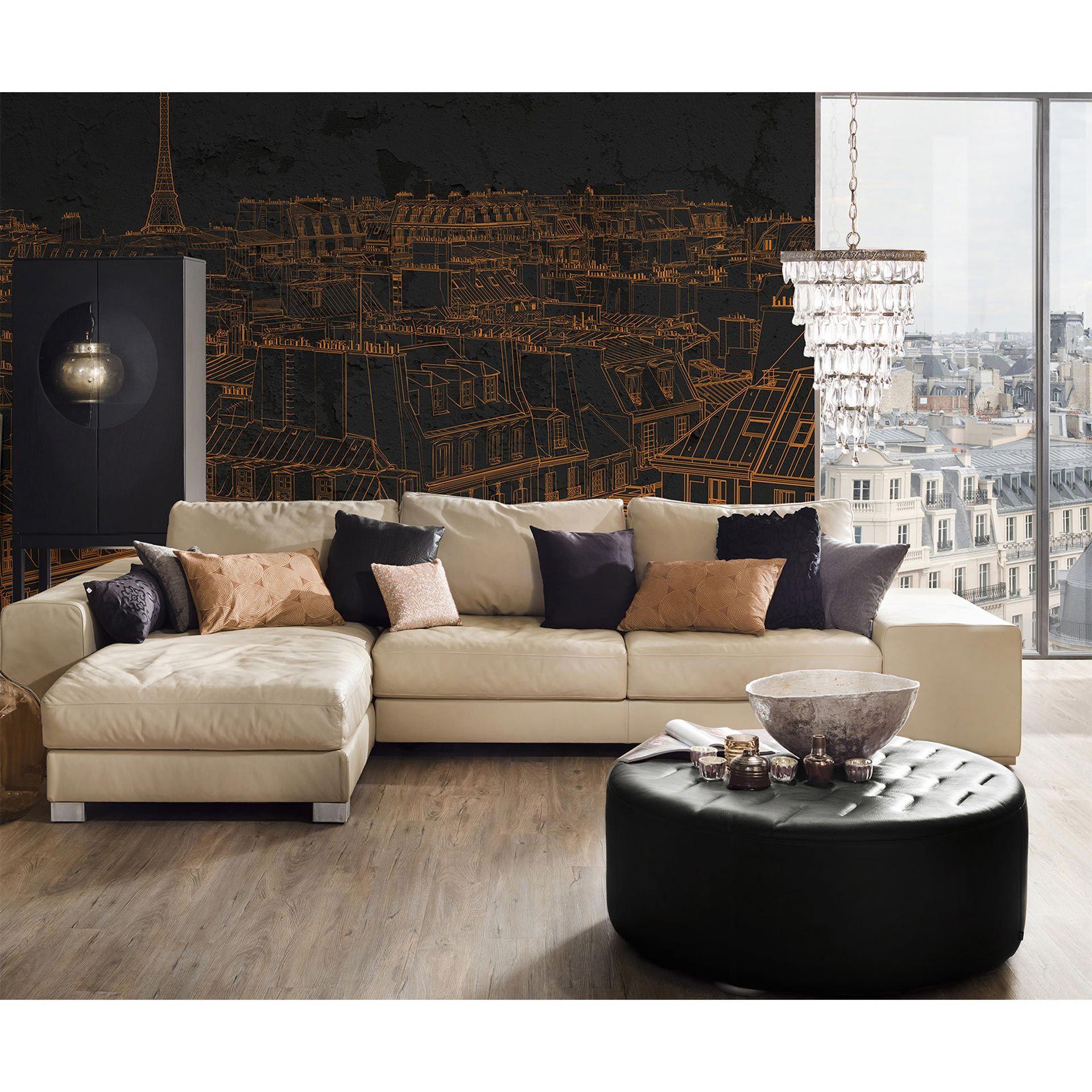 Architects Paper Papier peint photo Atelier 47 View of Paris noir