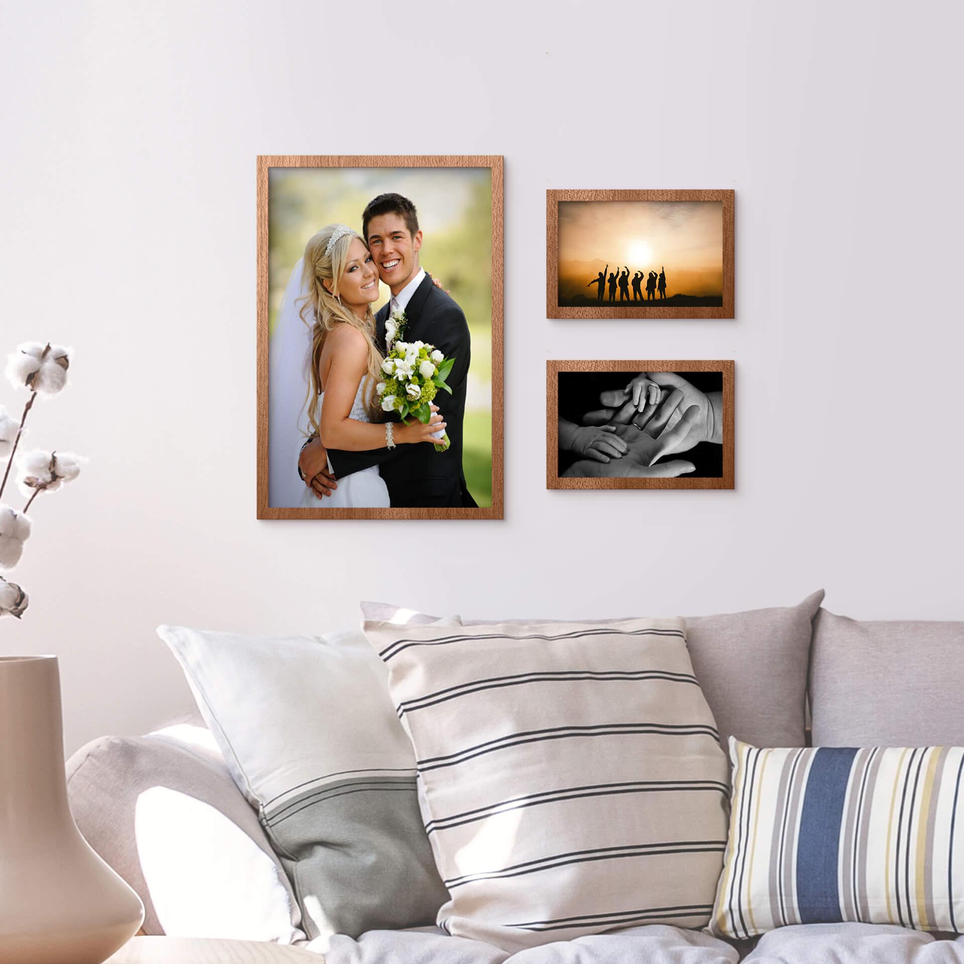 Cadre photo en bois 3 parties