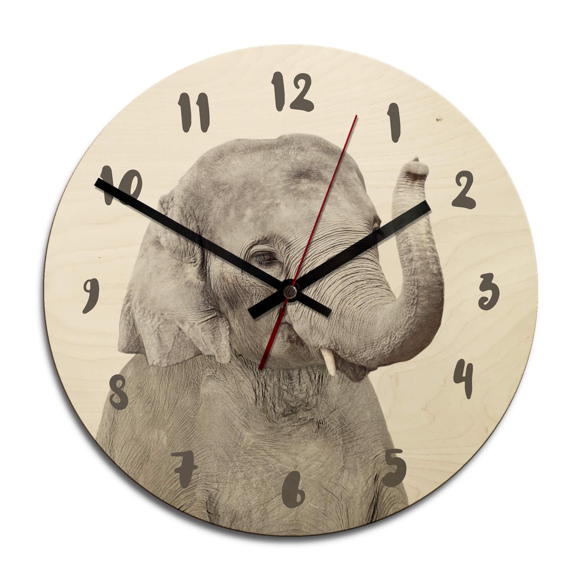 Horloge murale en bois Sisi & Seb - Bébé éléphant