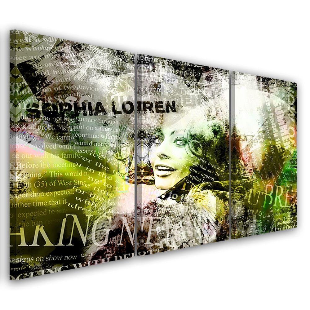 3-delt lærredstryk, Sophia Loren