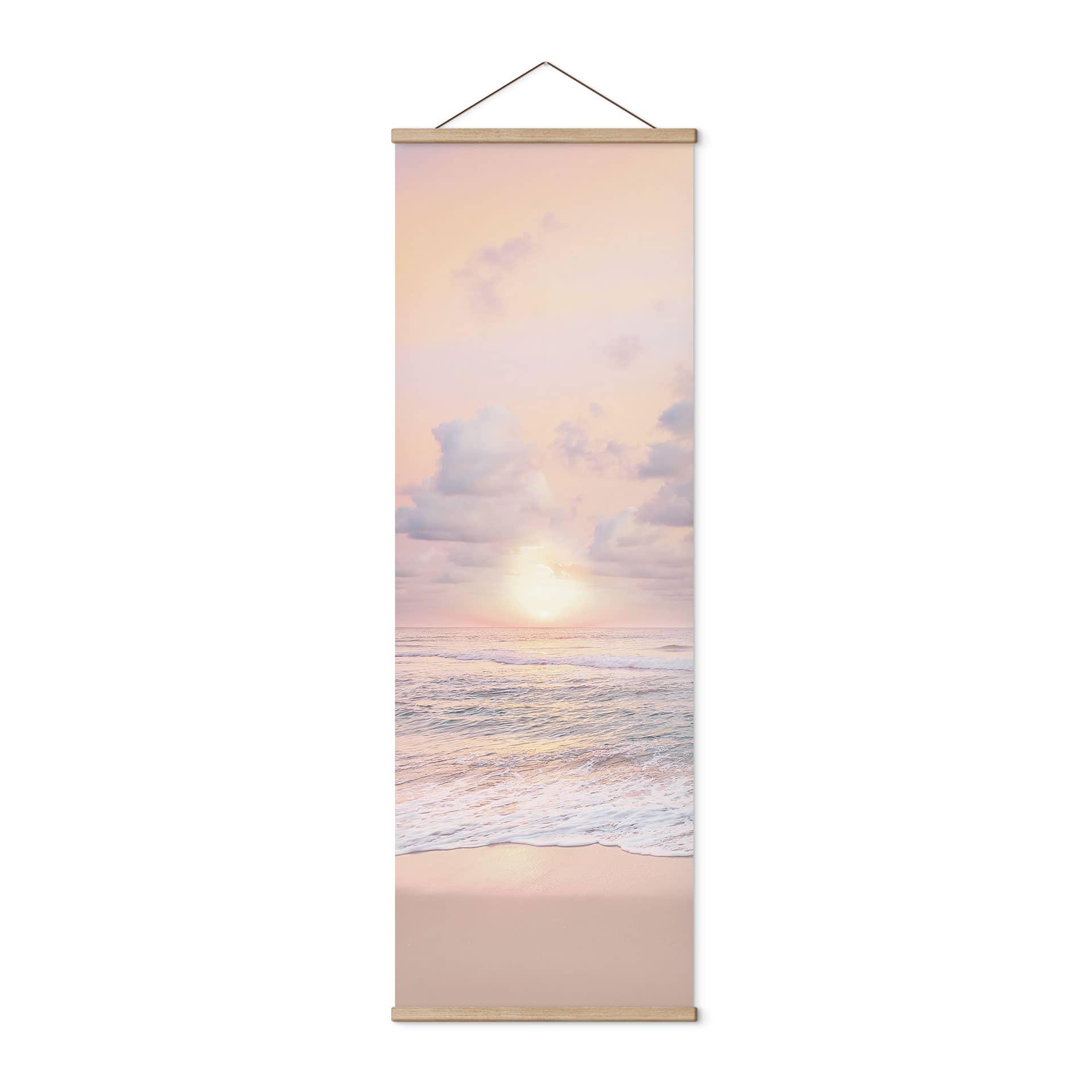 Póster de tela Puesta de sol sobre la playa y el mar - Sisi & Seb - Panorama
