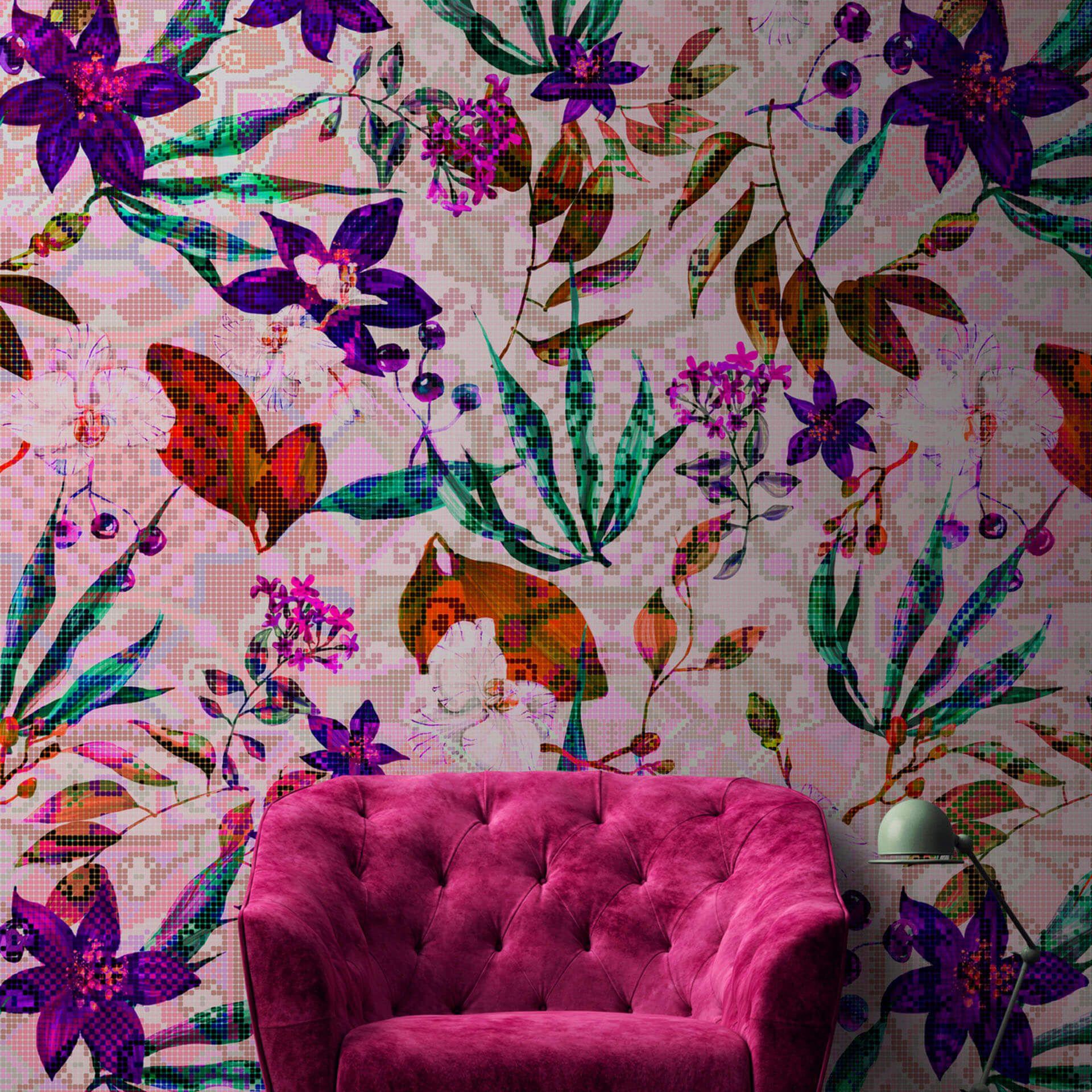 Livingwalls Fototapet Walls by Patel Mosaic blossom 1