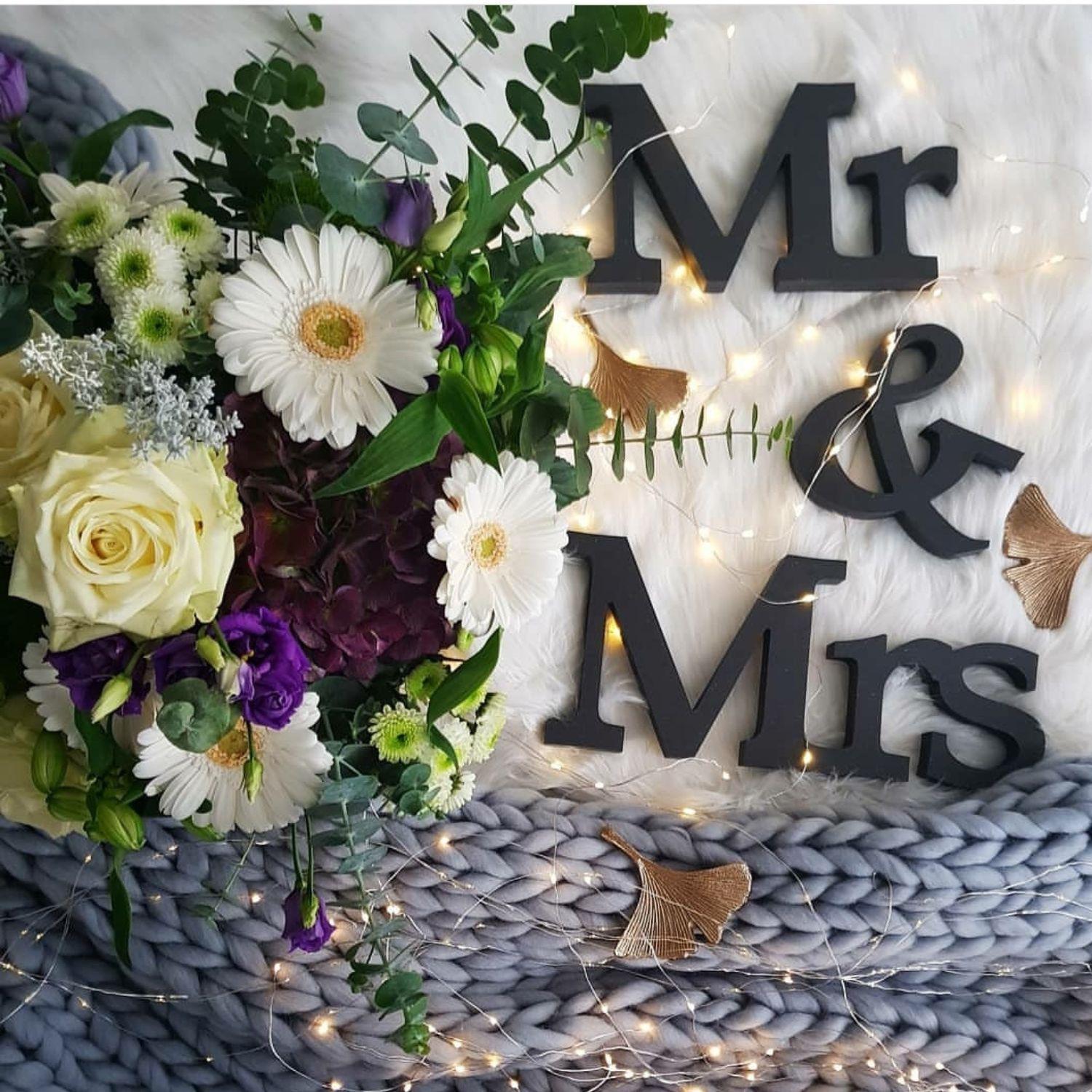 MDF bogstaver - Mr&Mrs Serife
