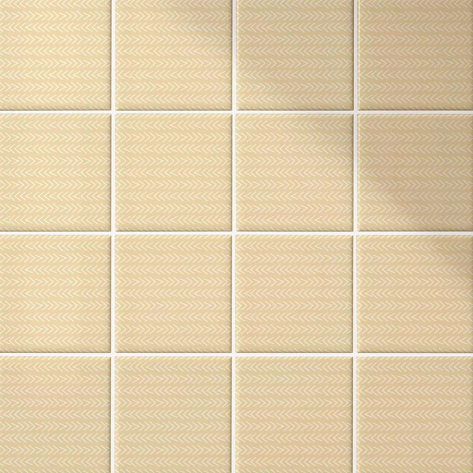 Azulejos Adhesivos Boho - espiga simple - arena - lote de 12