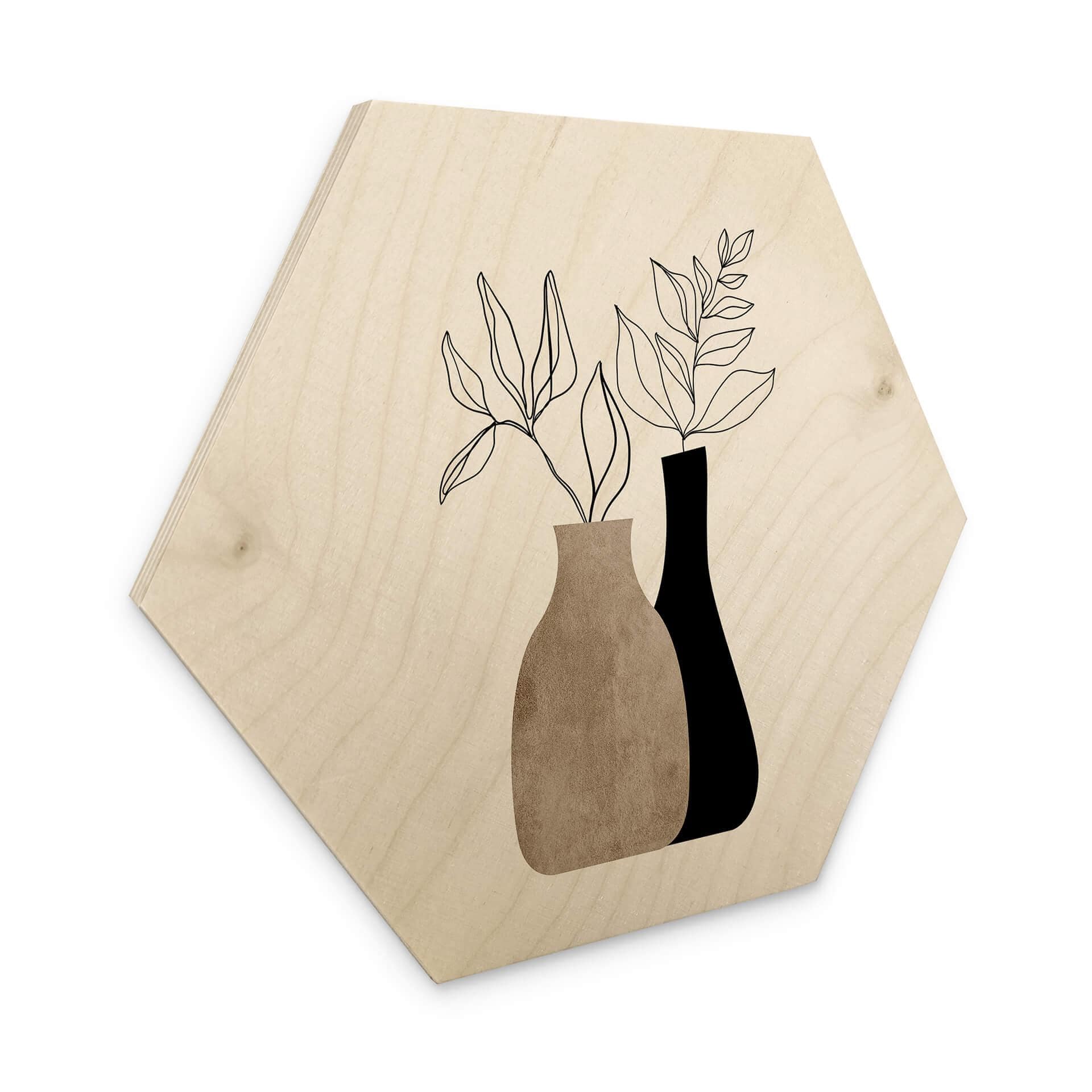 Hexagone - Bois Kubistika - Plante minimaliste