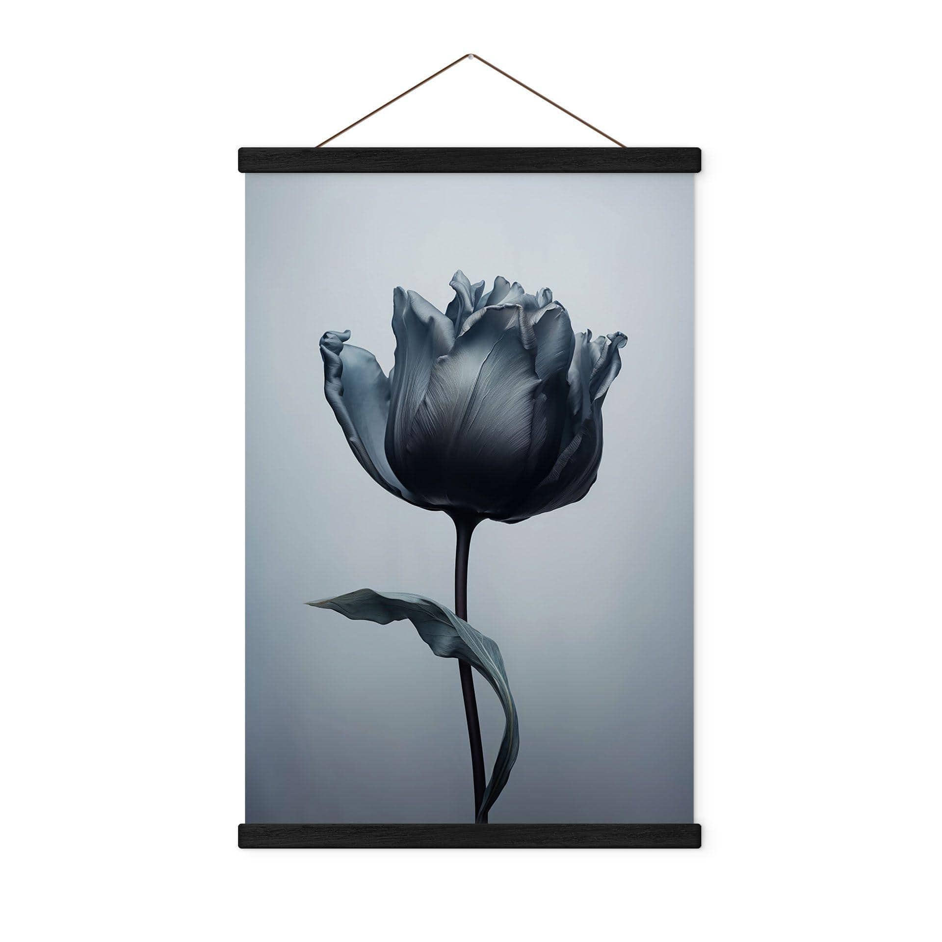 Póster de tela de tulipán de terciopelo en negro - Paksoylu