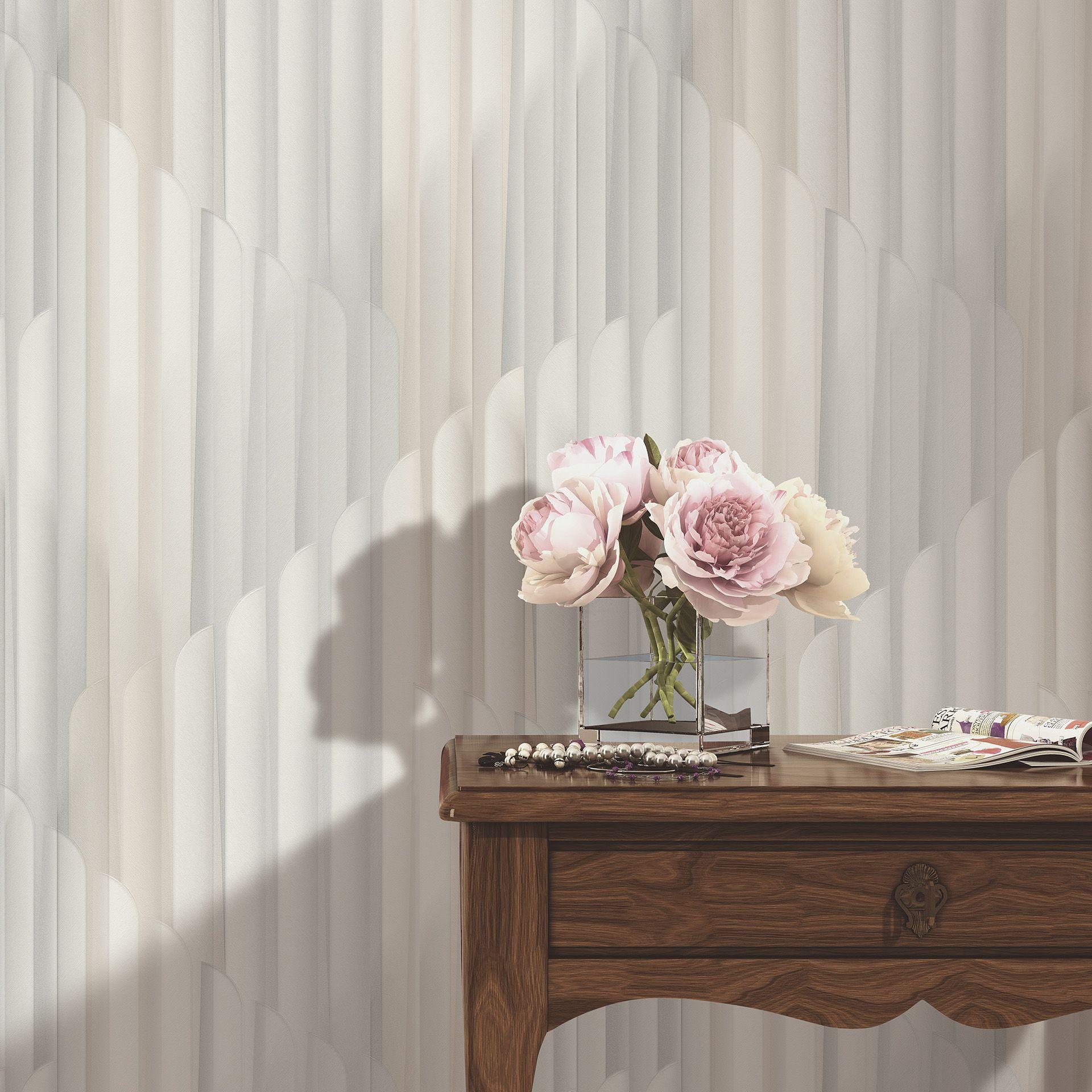 Grafisk tapet Elysium creme