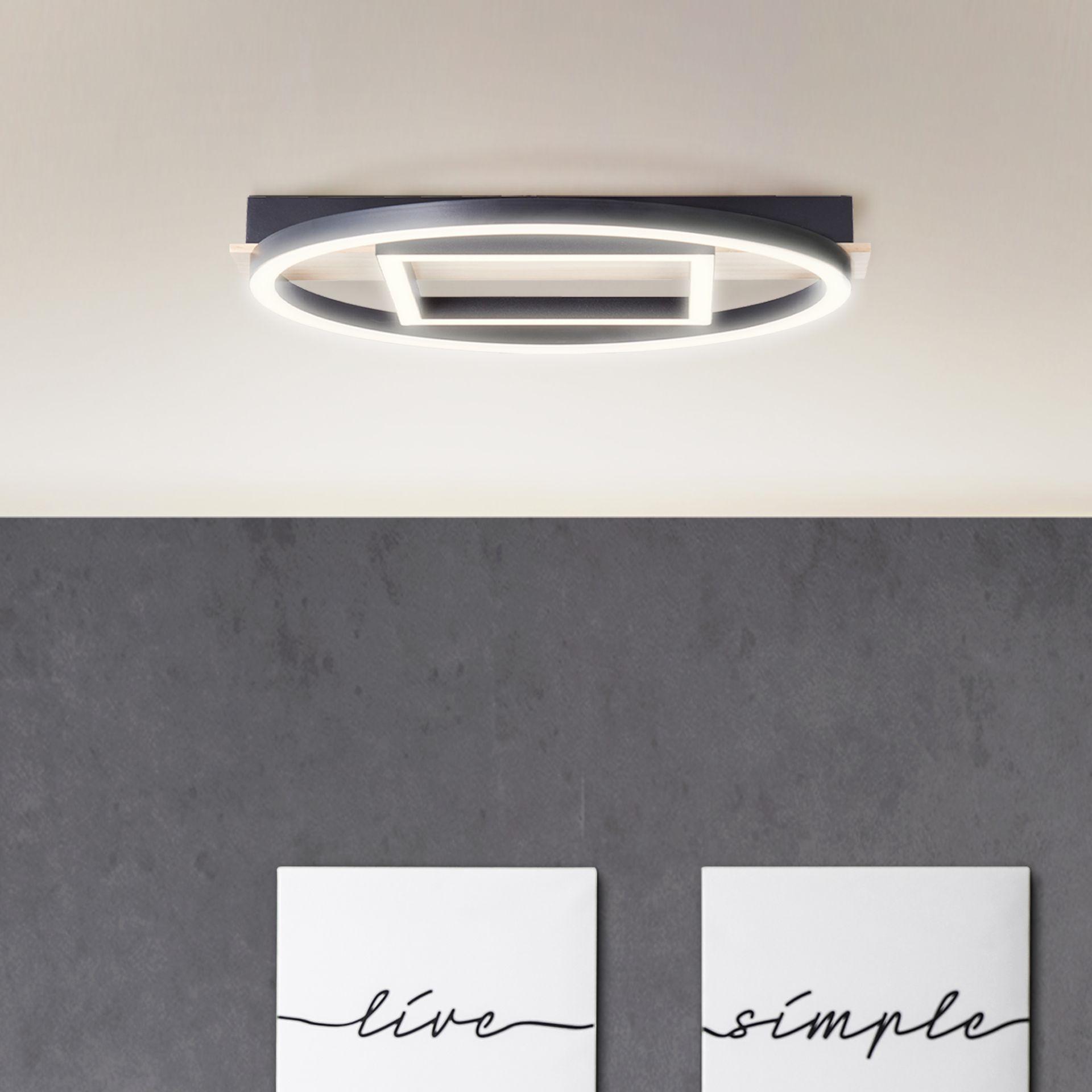 Deckenleuchte Leopold, braun, 5,5 x 39 cm, Holz Moderne LED-Deckenleuchte, dimmbar