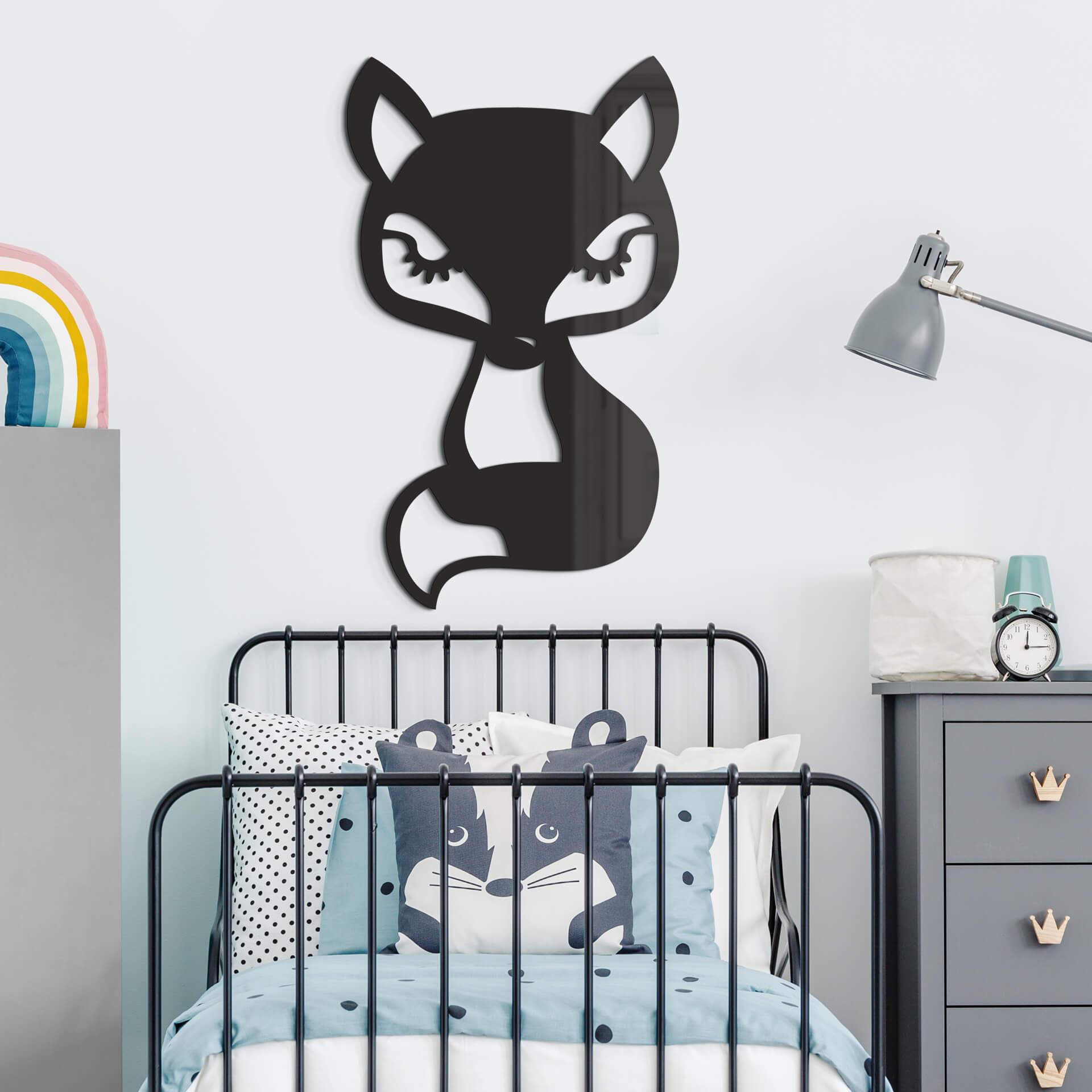 Decoración acrílica animal zorro sentado