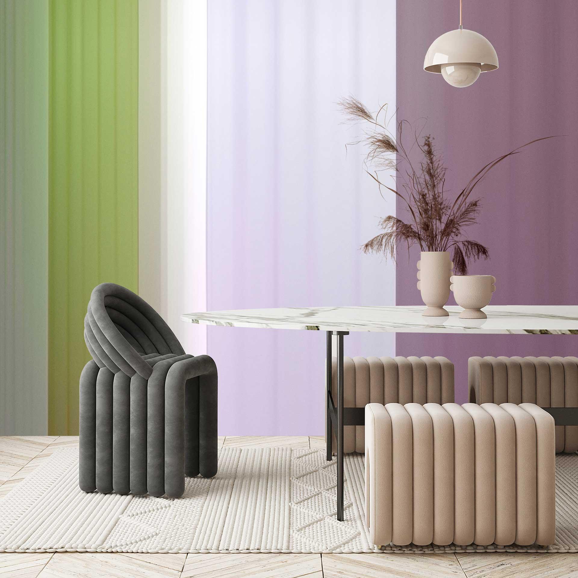 Farvegradient fototapet i bløde pastelfarver - non-woven tapet