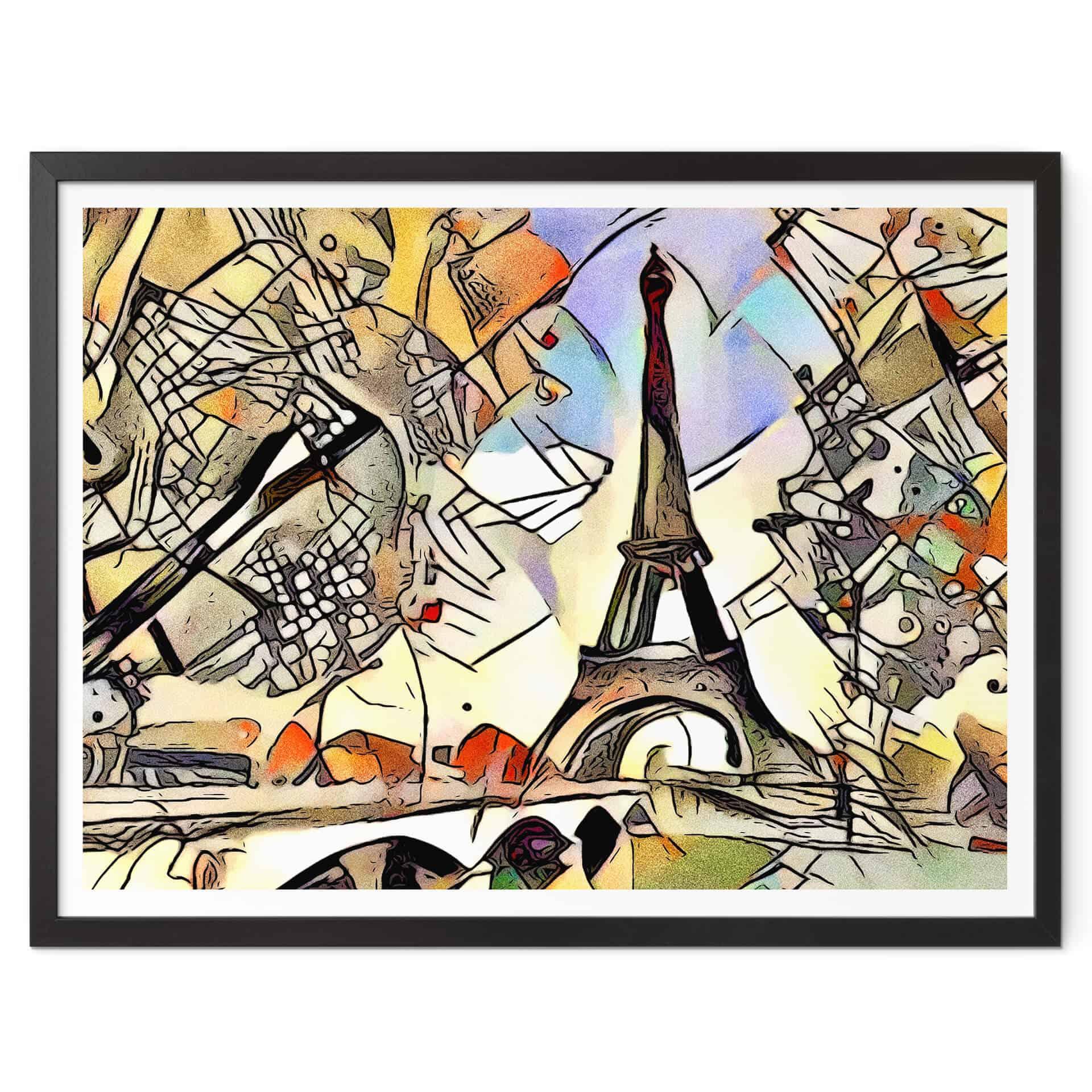 Póster Zamart - Kandinsky y la Torre Eiffel de París